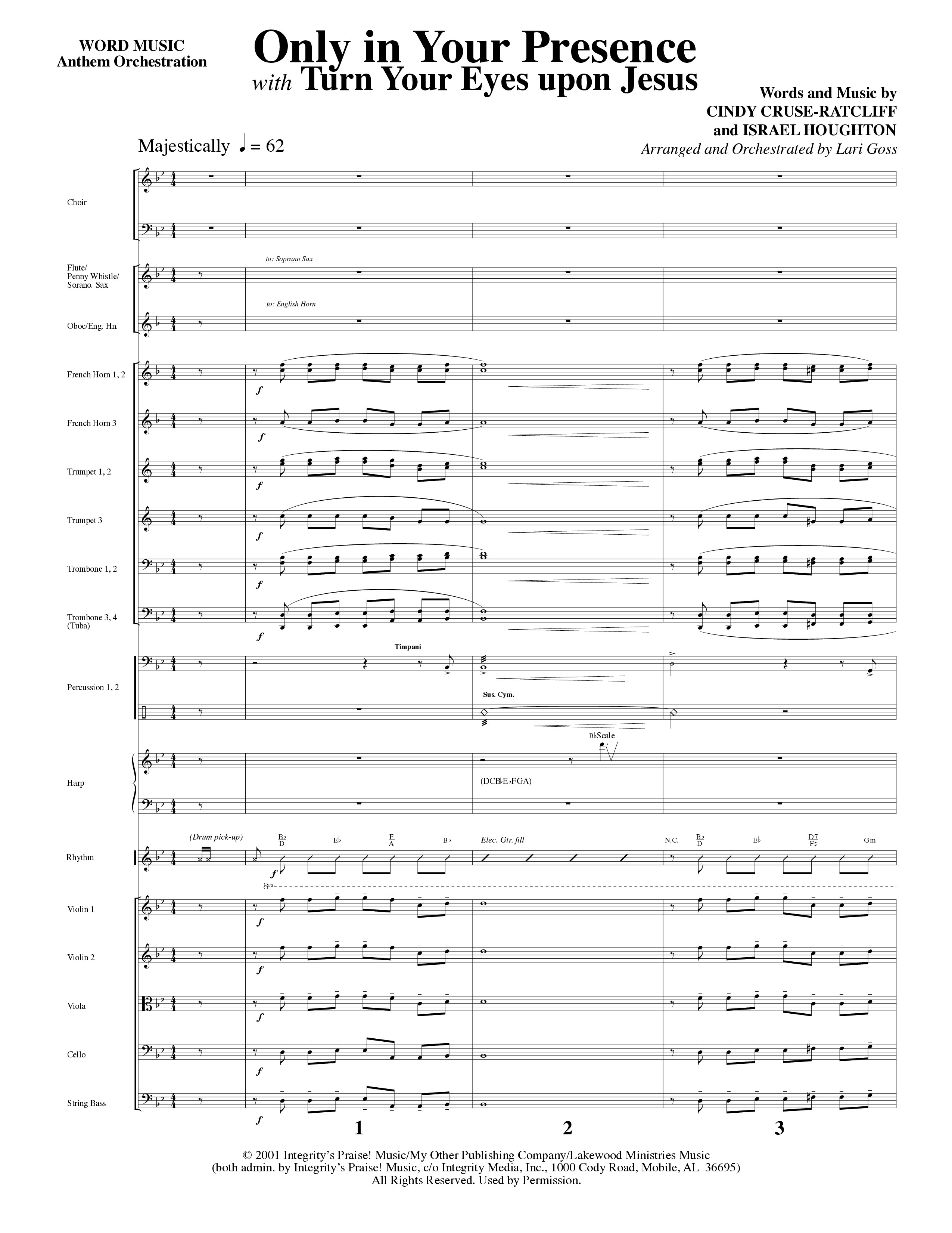Only In Your Presence (Choral Anthem SATB) Orchestration (Word Music Choral / Arr. Lari Goss)