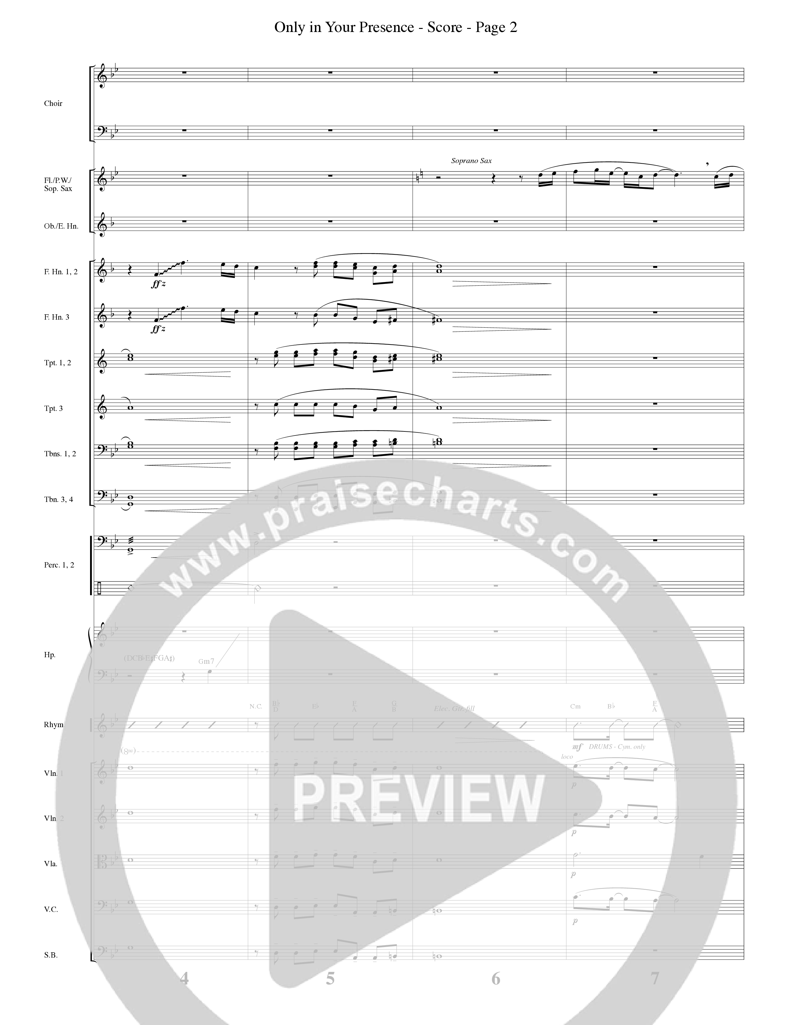 Only In Your Presence (Choral Anthem SATB) Orchestration (Word Music Choral / Arr. Lari Goss)
