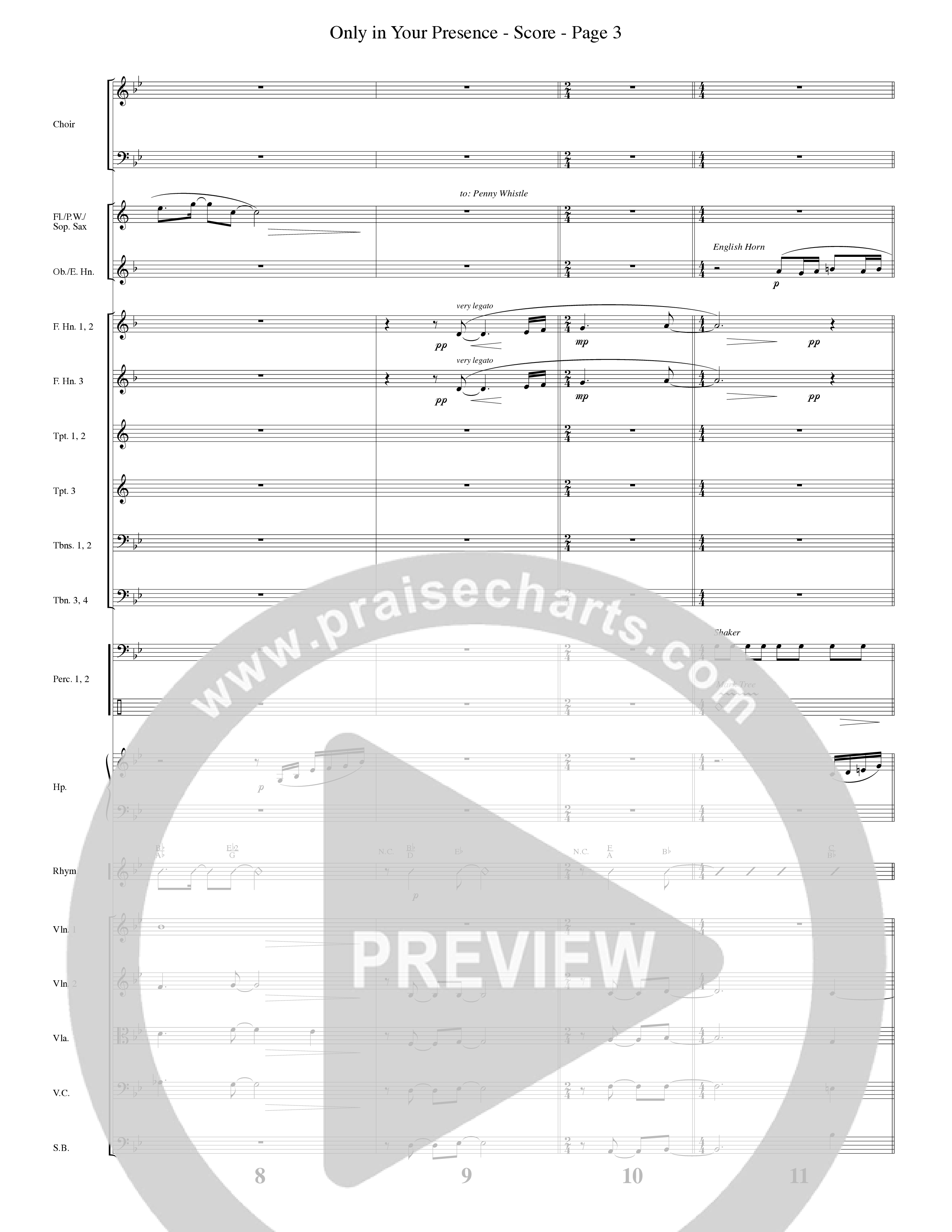 Only In Your Presence (Choral Anthem SATB) Orchestration (Word Music Choral / Arr. Lari Goss)
