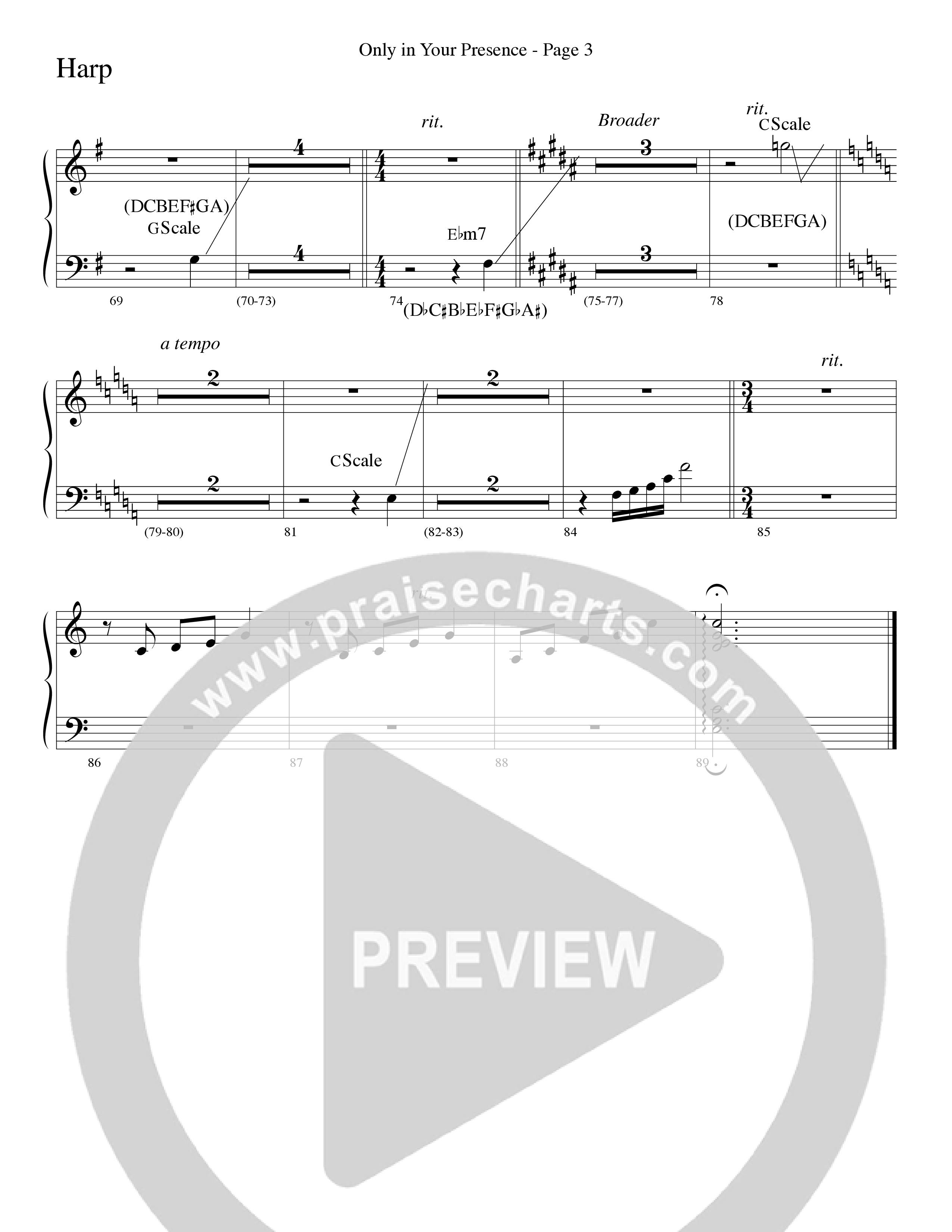 Only In Your Presence (Choral Anthem SATB) Harp (Word Music Choral / Arr. Lari Goss)