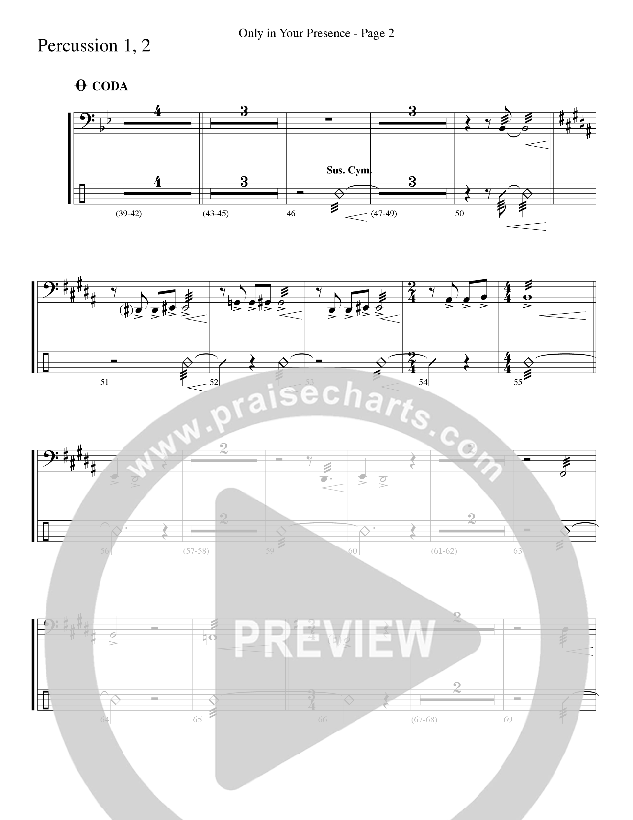 Only In Your Presence (Choral Anthem SATB) Percussion 1/2 (Word Music Choral / Arr. Lari Goss)