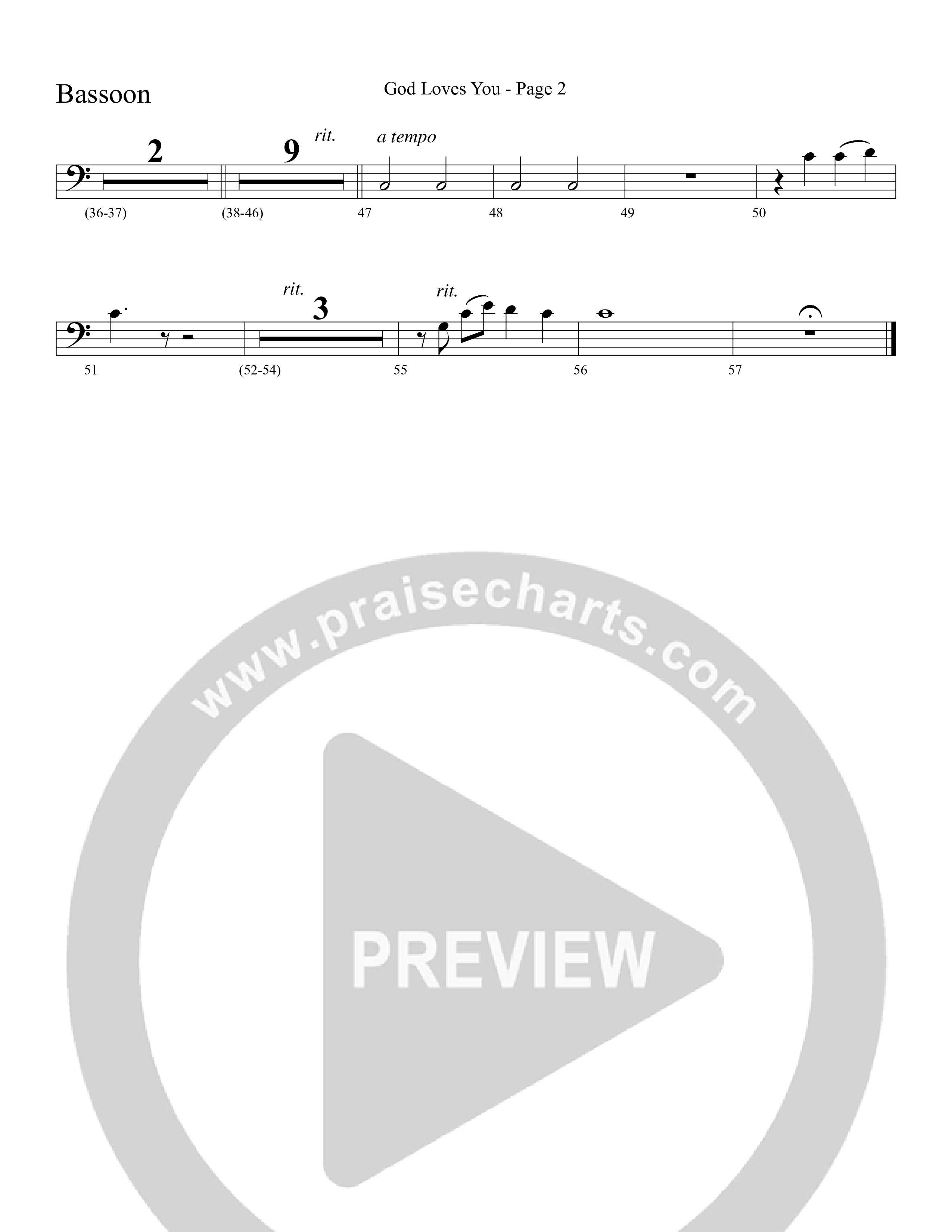 God Loves You (Choral Anthem SATB) Bassoon (Word Music Choral / Arr. David Clydesdale)