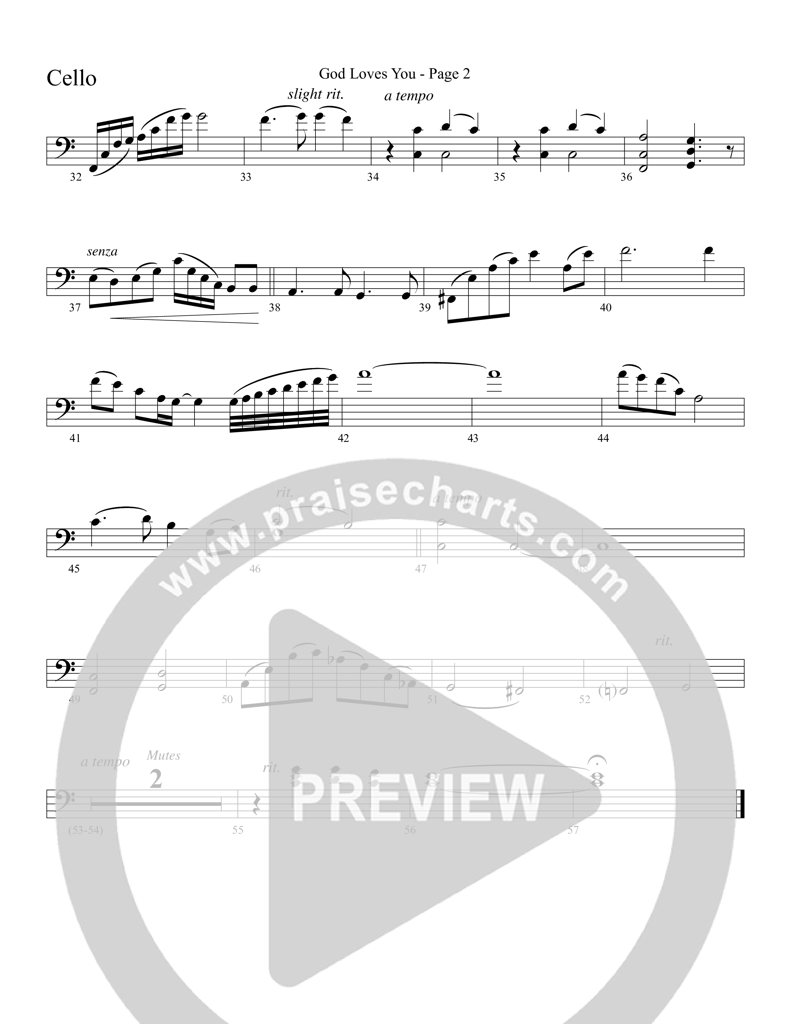 God Loves You (Choral Anthem SATB) Cello (Word Music Choral / Arr. David Clydesdale)