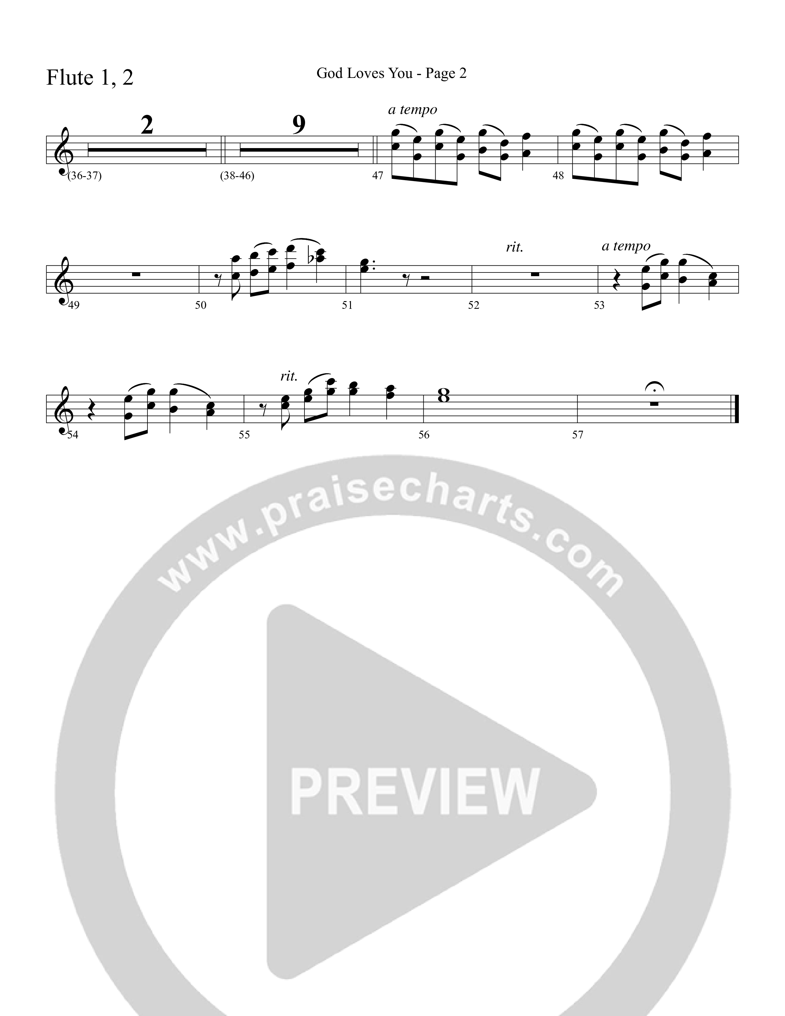 God Loves You (Choral Anthem SATB) Flute 1/2 (Word Music Choral / Arr. David Clydesdale)