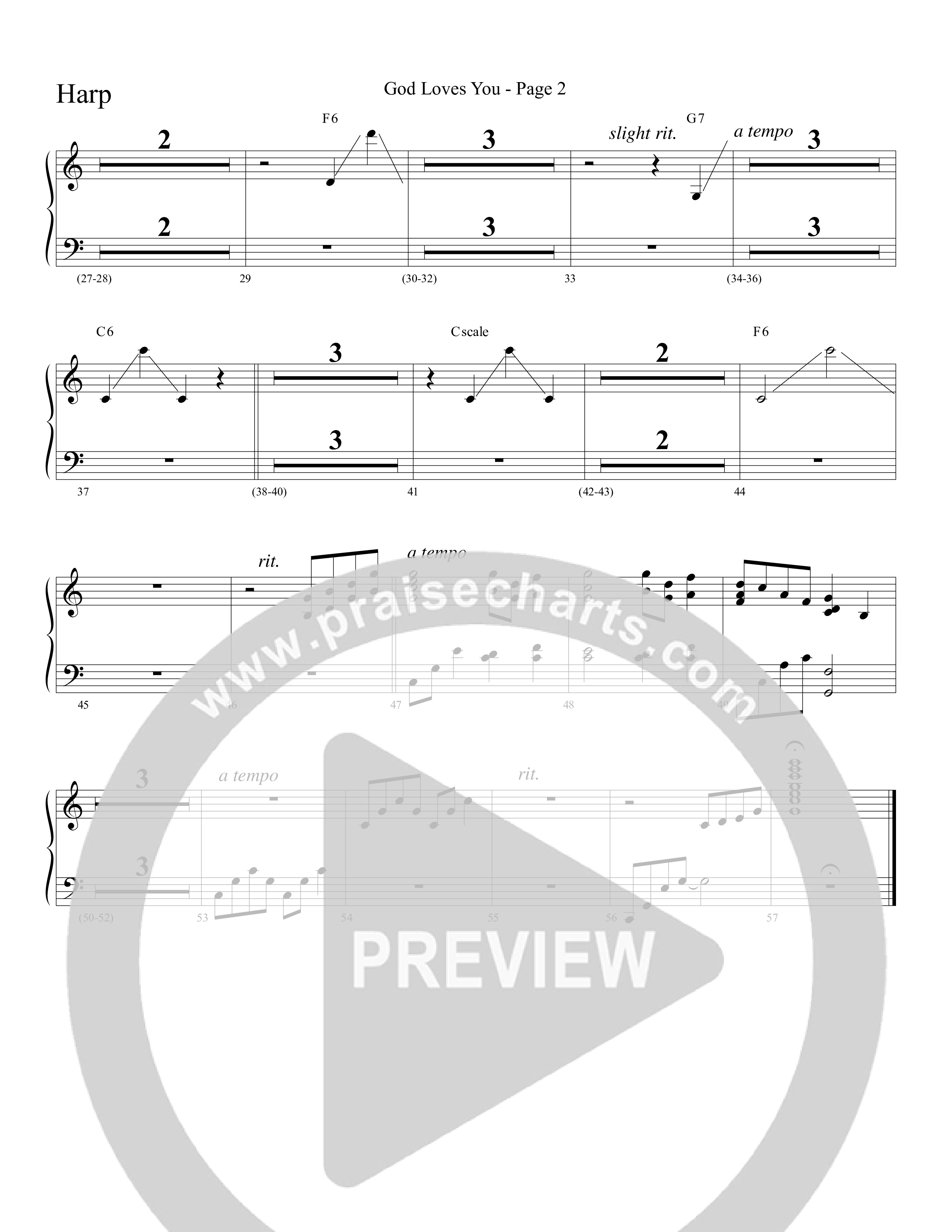 God Loves You (Choral Anthem SATB) Harp (Word Music Choral / Arr. David Clydesdale)