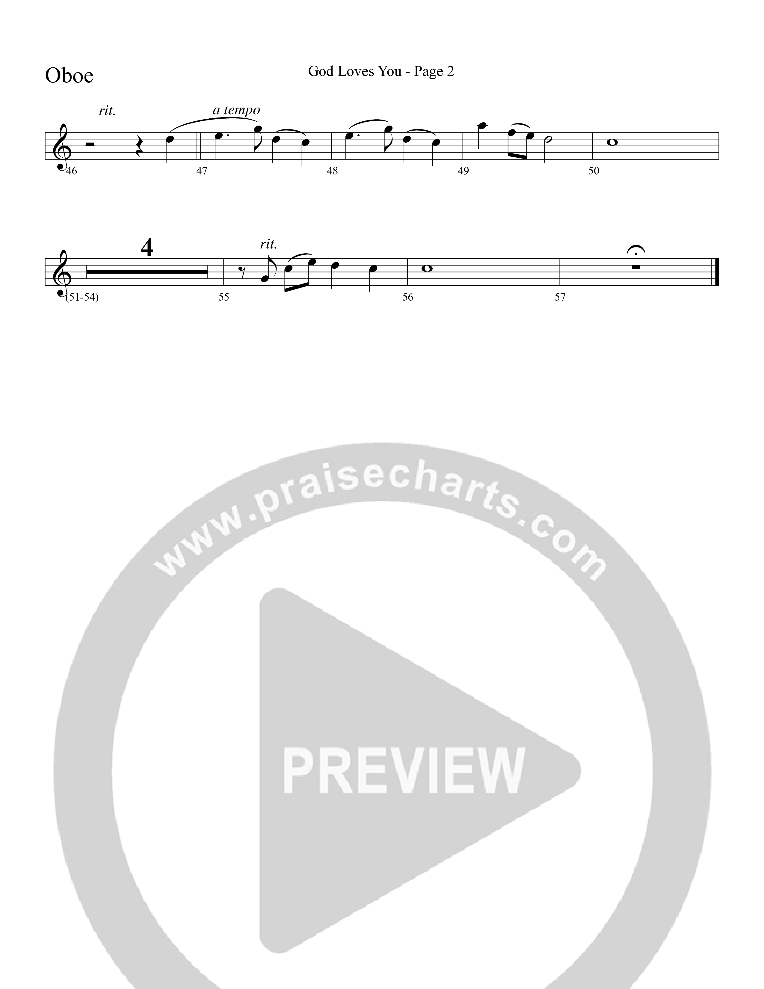 God Loves You (Choral Anthem SATB) Oboe (Word Music Choral / Arr. David Clydesdale)