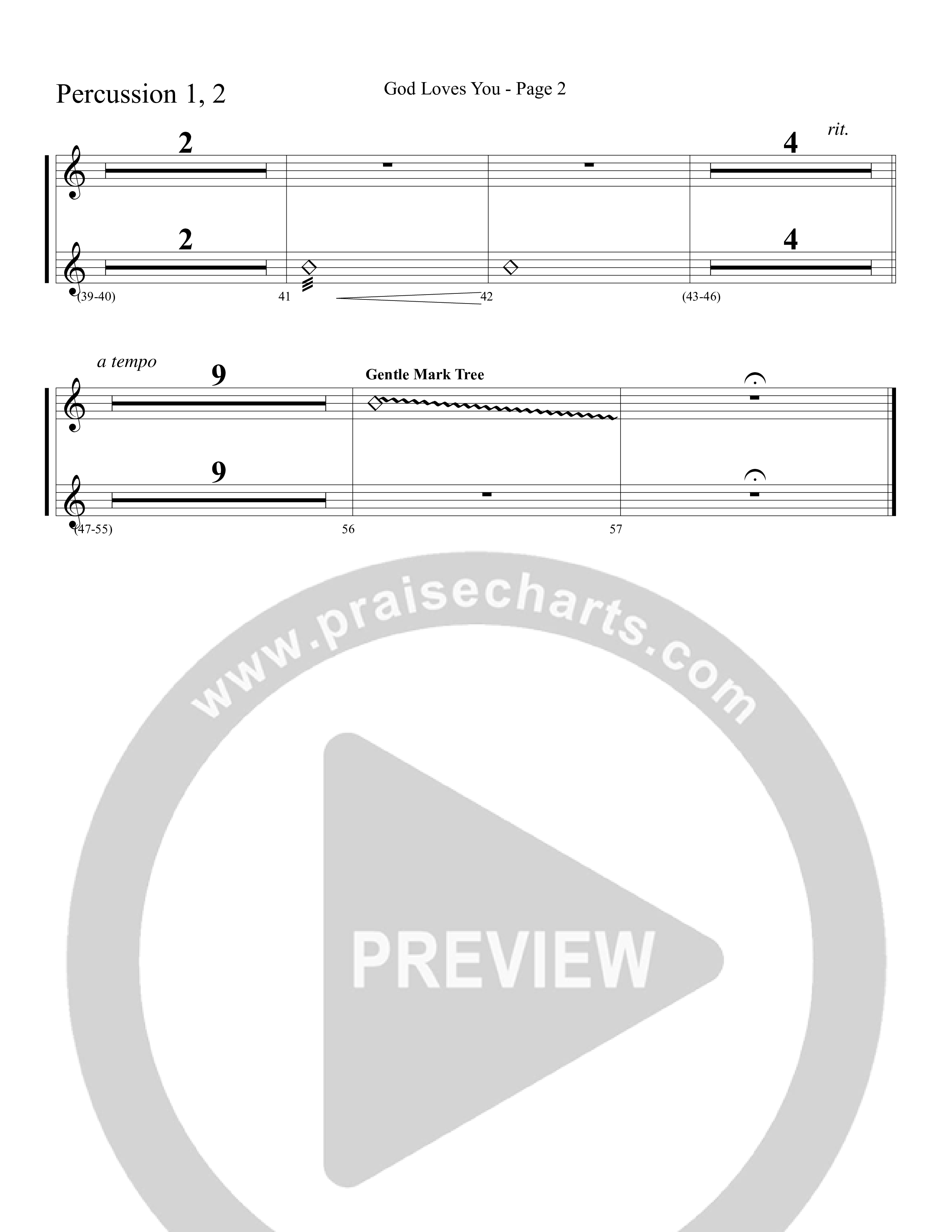 God Loves You (Choral Anthem SATB) Percussion (Word Music Choral / Arr. David Clydesdale)