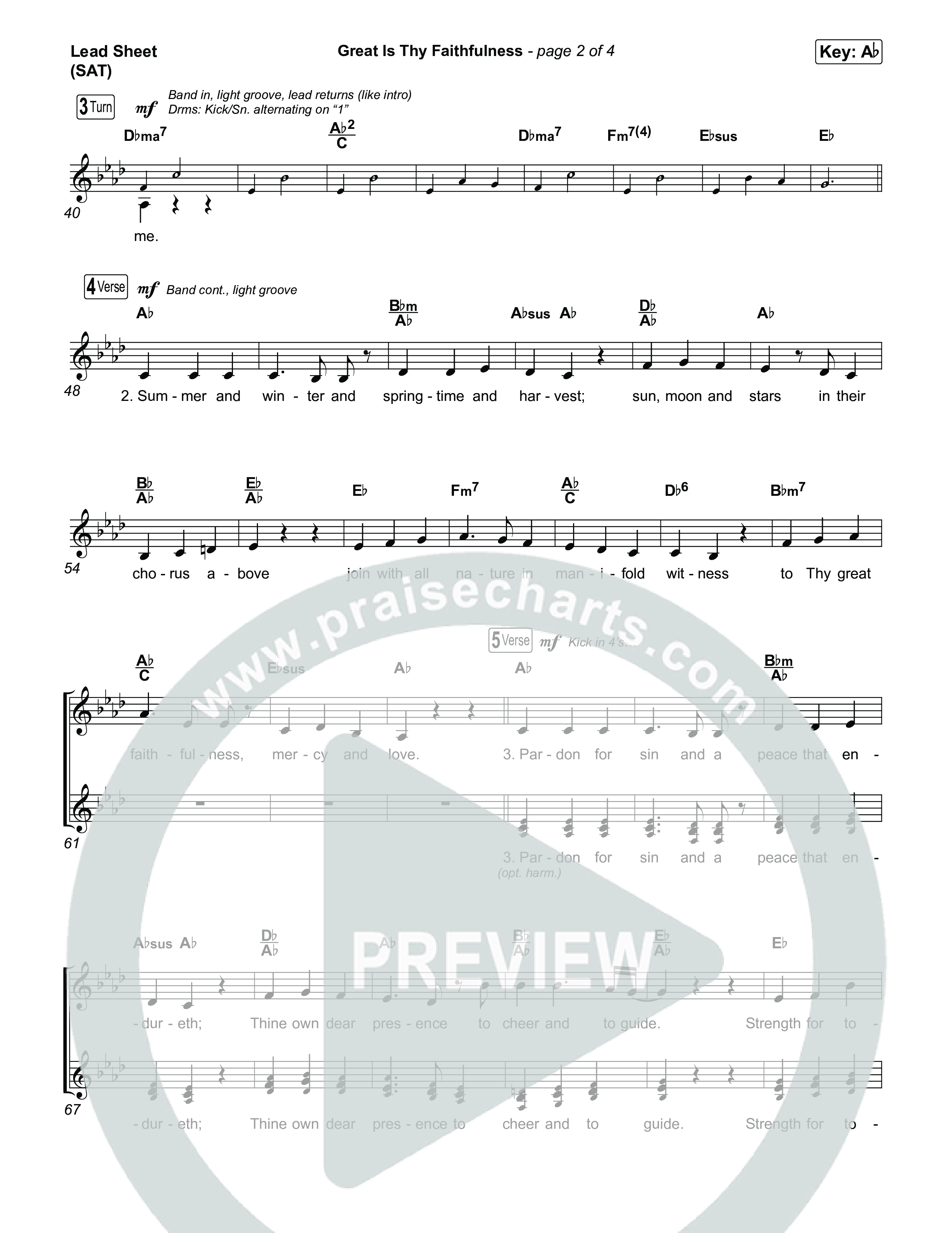Great Is Thy Faithfulness Lead Sheet (SAT) (Jenn Johnson / Leonard Ray Jarman)
