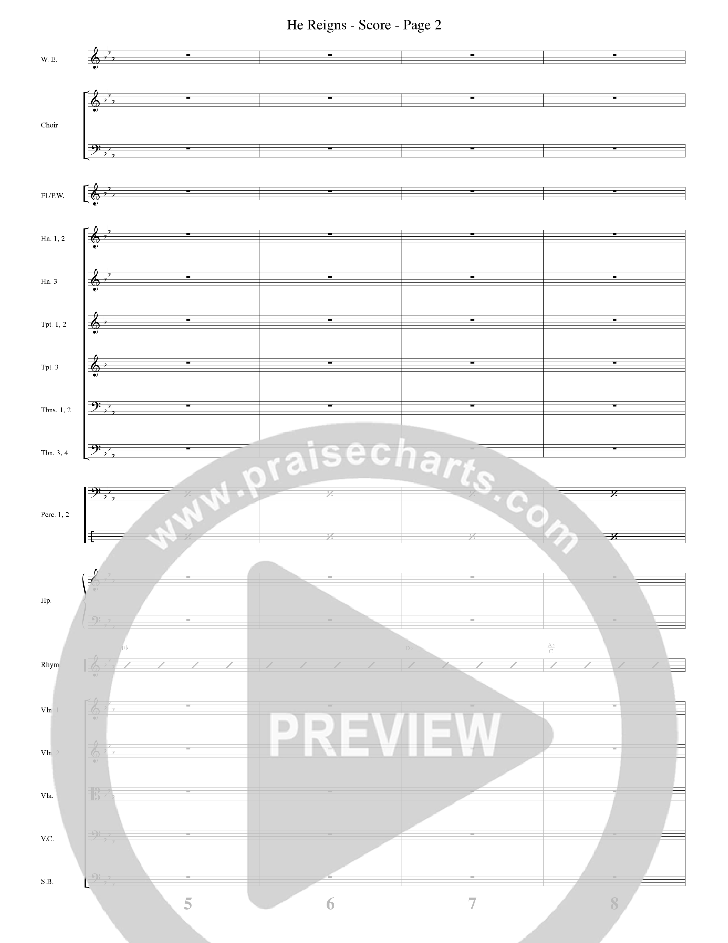 He Reigns (Choral Anthem SATB) Orchestration (Word Music Choral / Arr. Lari Goss)