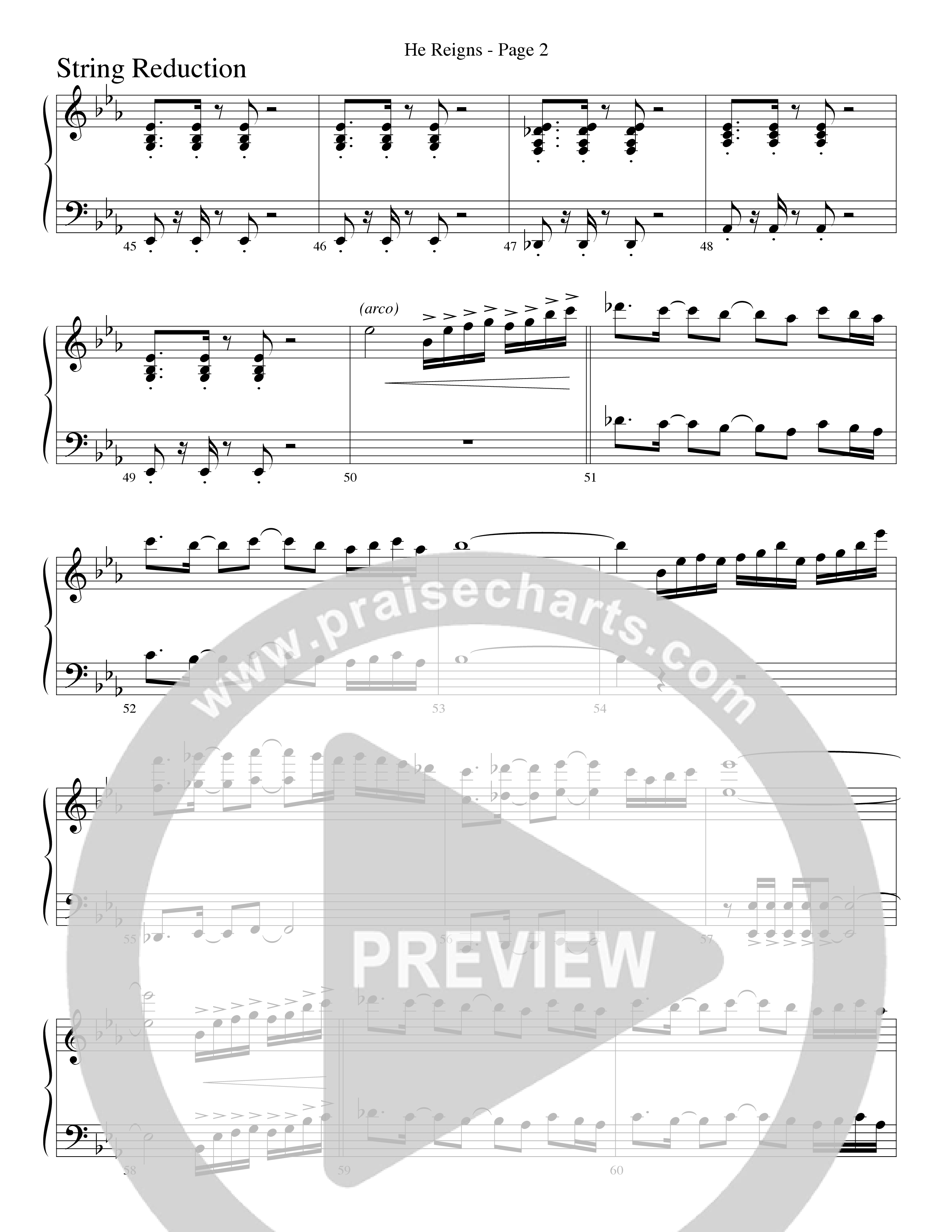 He Reigns (Choral Anthem SATB) String Reduction (Word Music Choral / Arr. Lari Goss)