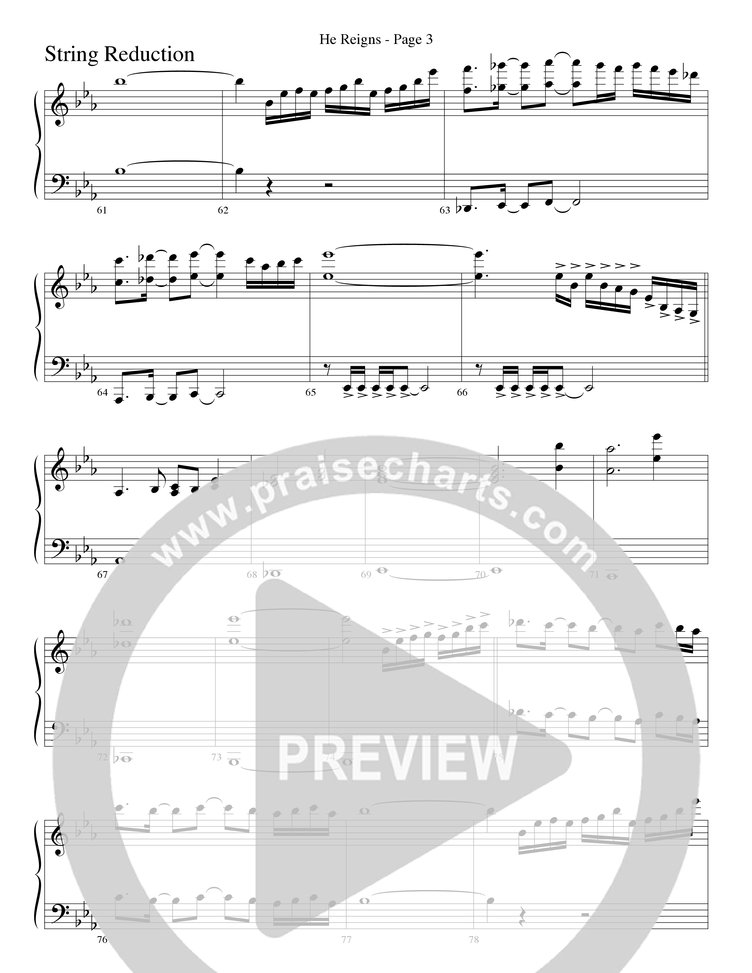 He Reigns (Choral Anthem SATB) String Reduction (Word Music Choral / Arr. Lari Goss)