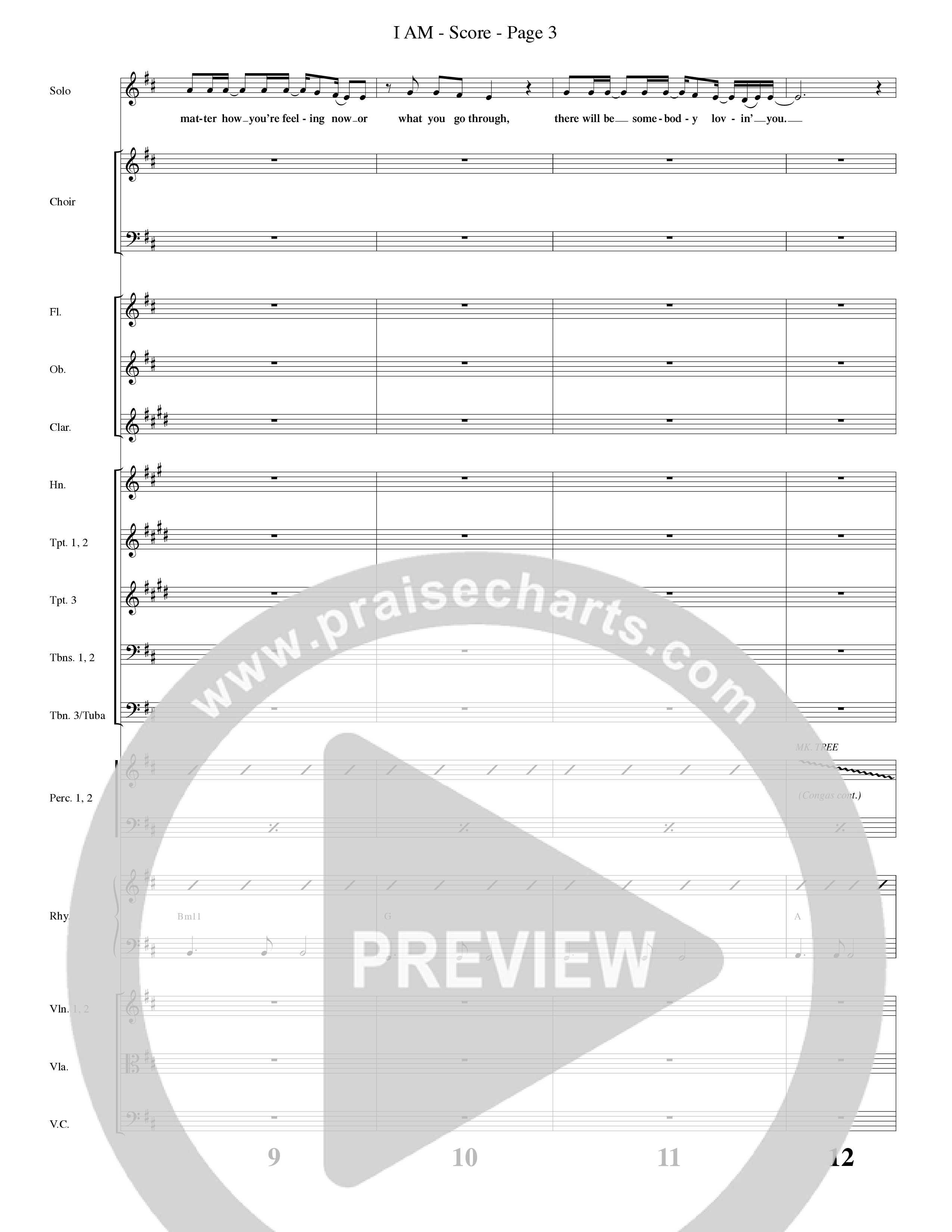 I Am (Choral Anthem SATB) Orchestration (Word Music Choral / Arr. Dave Williamson)