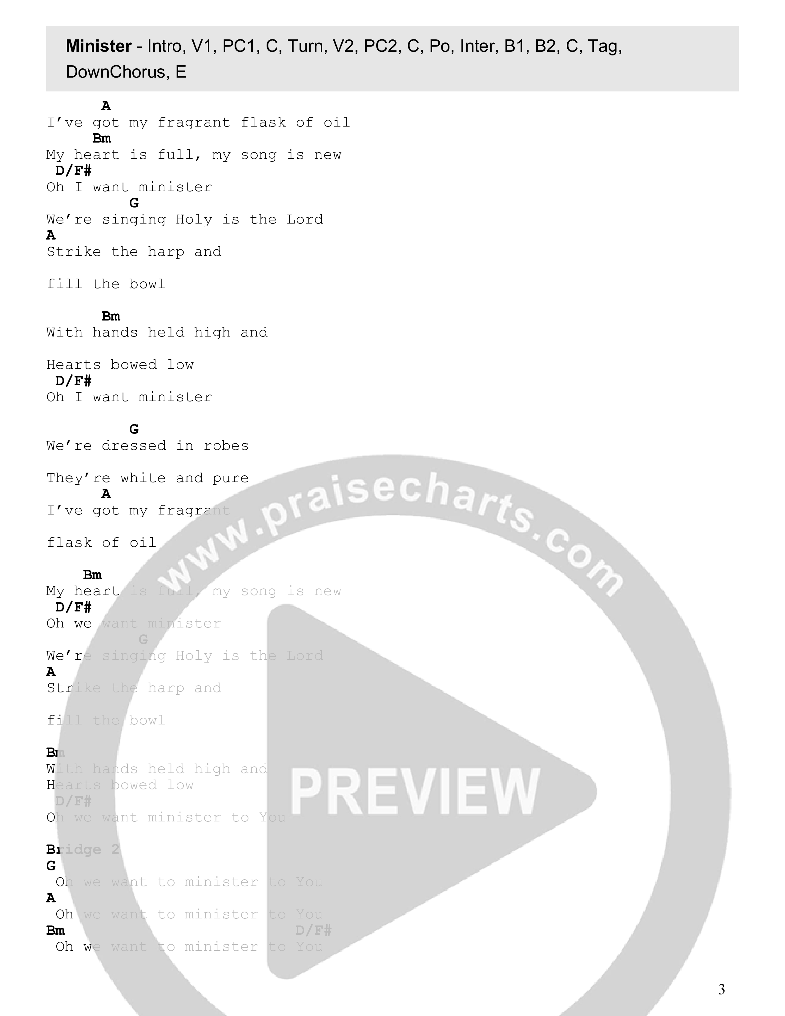 Minister Chord Chart (Harvest)