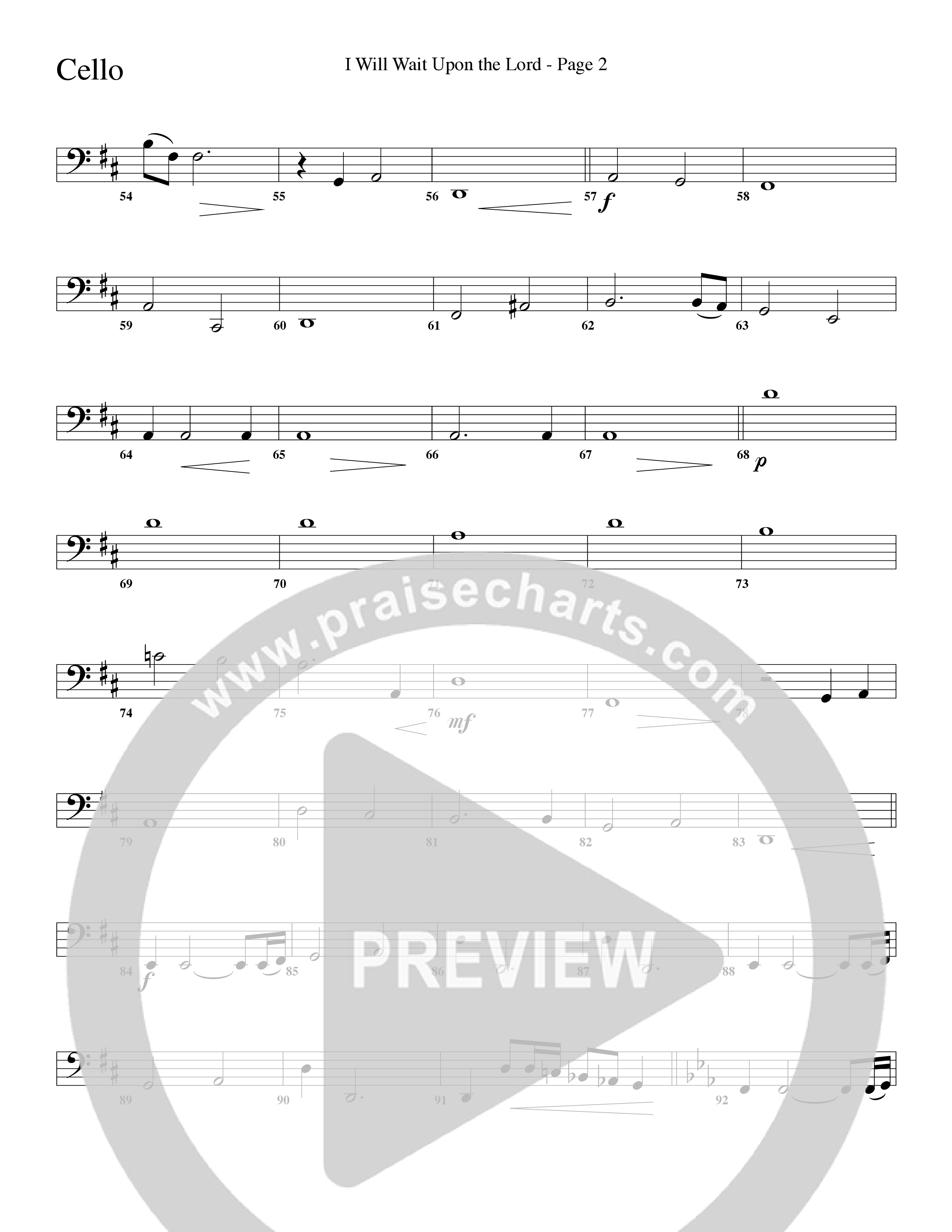 I Will Wait Upon The Lord (Choral Anthem SATB) Cello (Word Music Choral / Arr. Camp Kirkland)