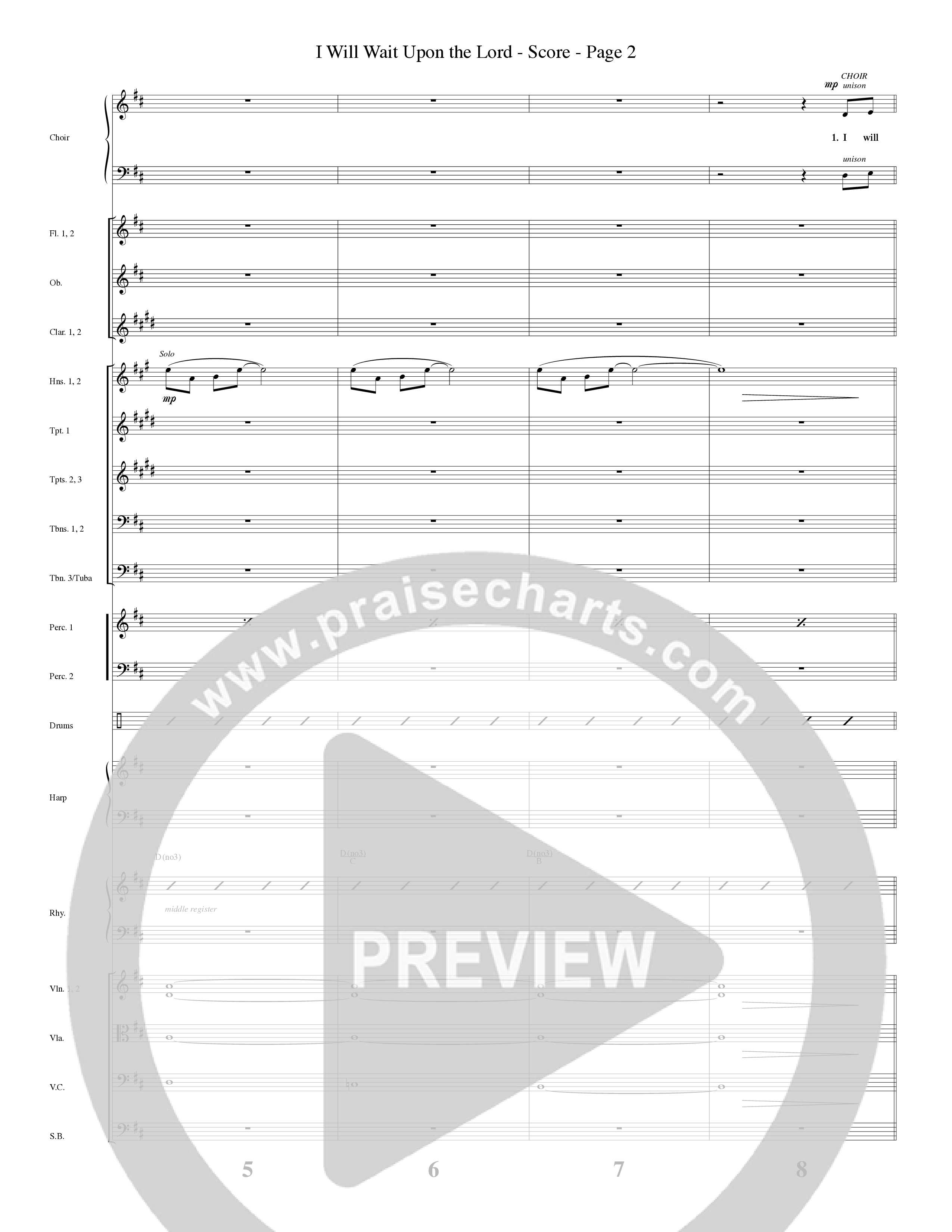 I Will Wait Upon The Lord (Choral Anthem SATB) Orchestration (Word Music Choral / Arr. Camp Kirkland)