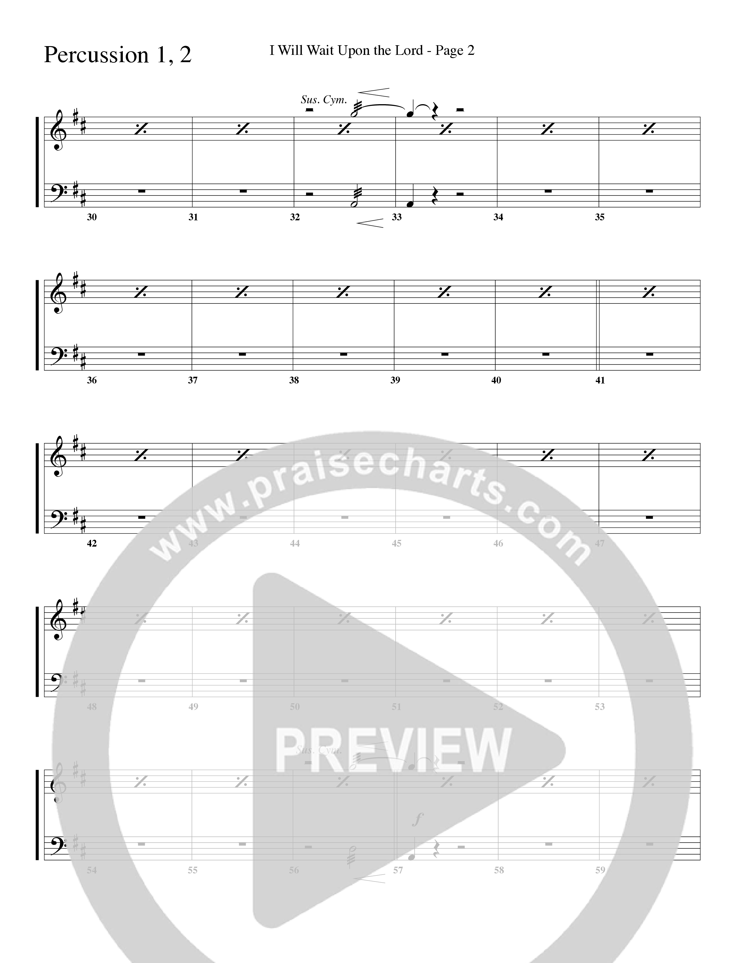 I Will Wait Upon The Lord (Choral Anthem SATB) Percussion (Word Music Choral / Arr. Camp Kirkland)