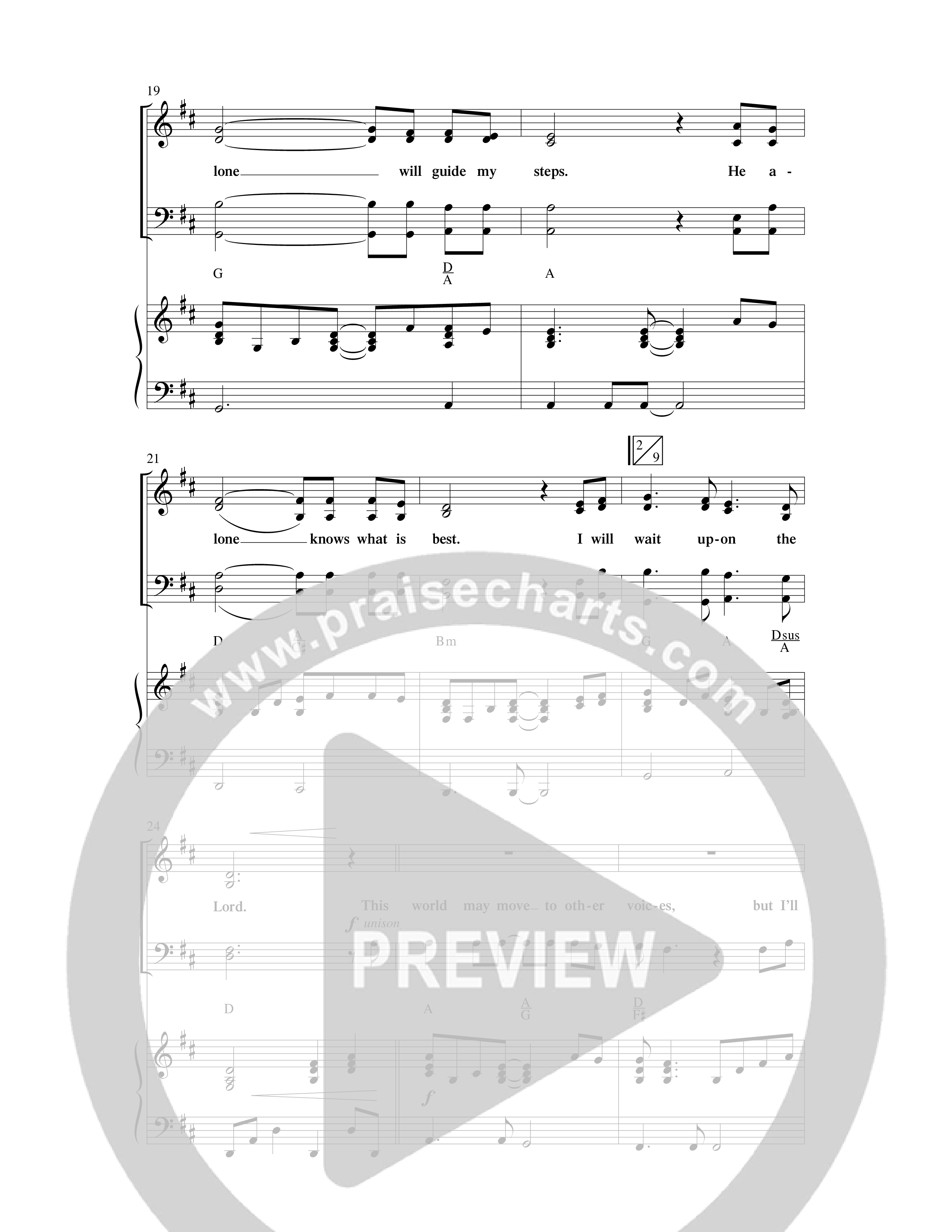 I Will Wait Upon The Lord (Choral Anthem SATB) Anthem (SATB/Piano) (Word Music Choral / Arr. Camp Kirkland)