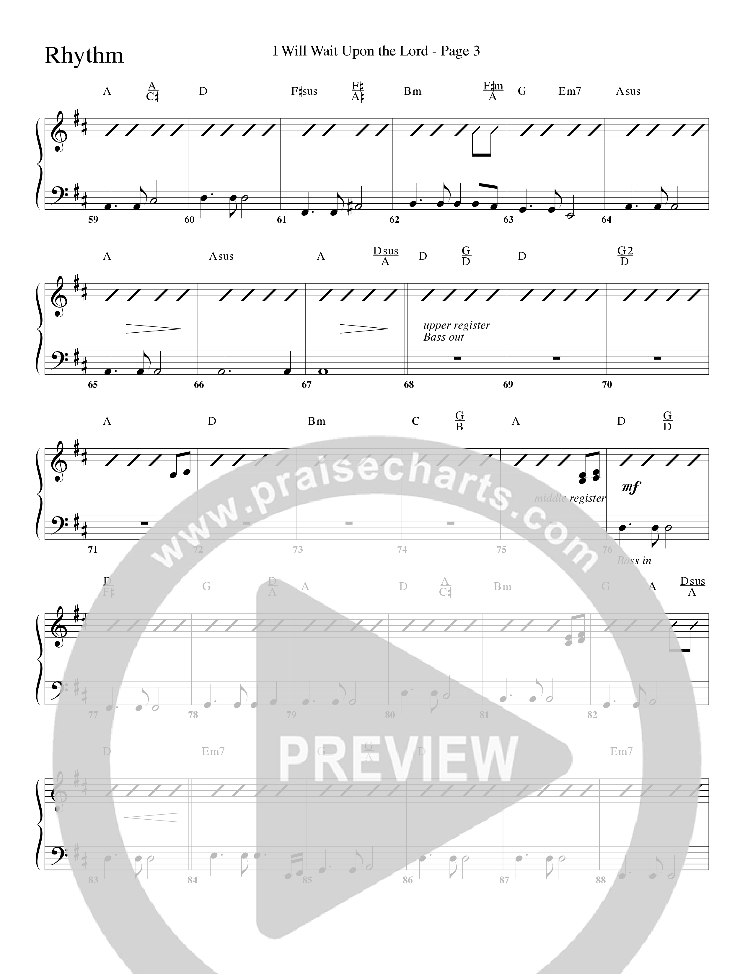 I Will Wait Upon The Lord (Choral Anthem SATB) Rhythm Chart (Word Music Choral / Arr. Camp Kirkland)