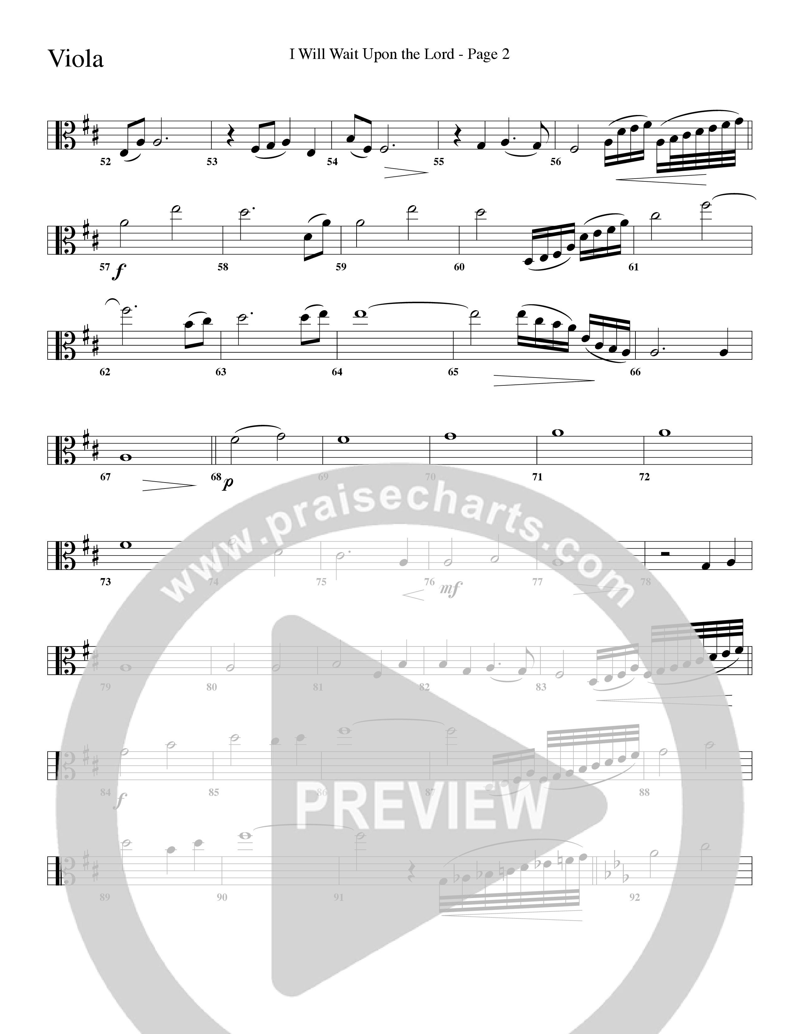 I Will Wait Upon The Lord (Choral Anthem SATB) Viola (Word Music Choral / Arr. Camp Kirkland)