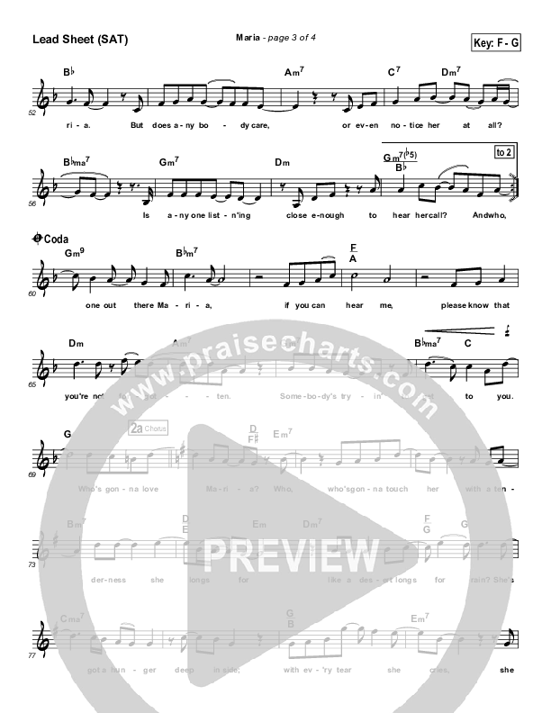 Maria Lead Sheet (Steven Curtis Chapman)