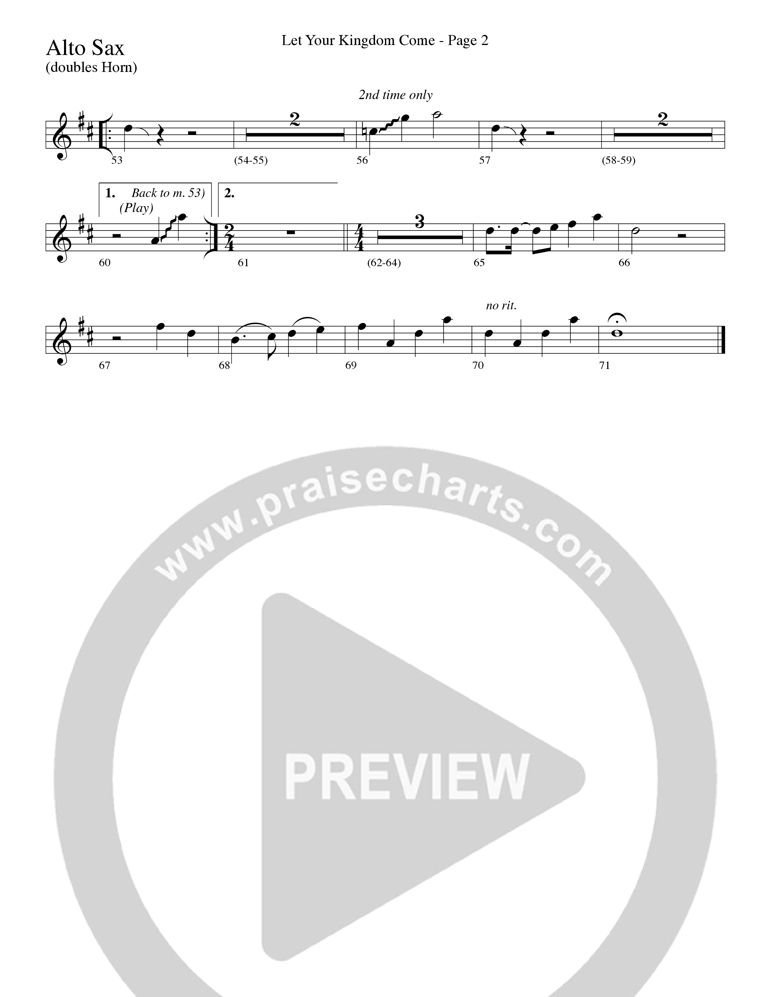 Let Your Kingdom Come (Choral Anthem SATB) Alto Sax (Word Music Choral / Arr. Dave Williamson)