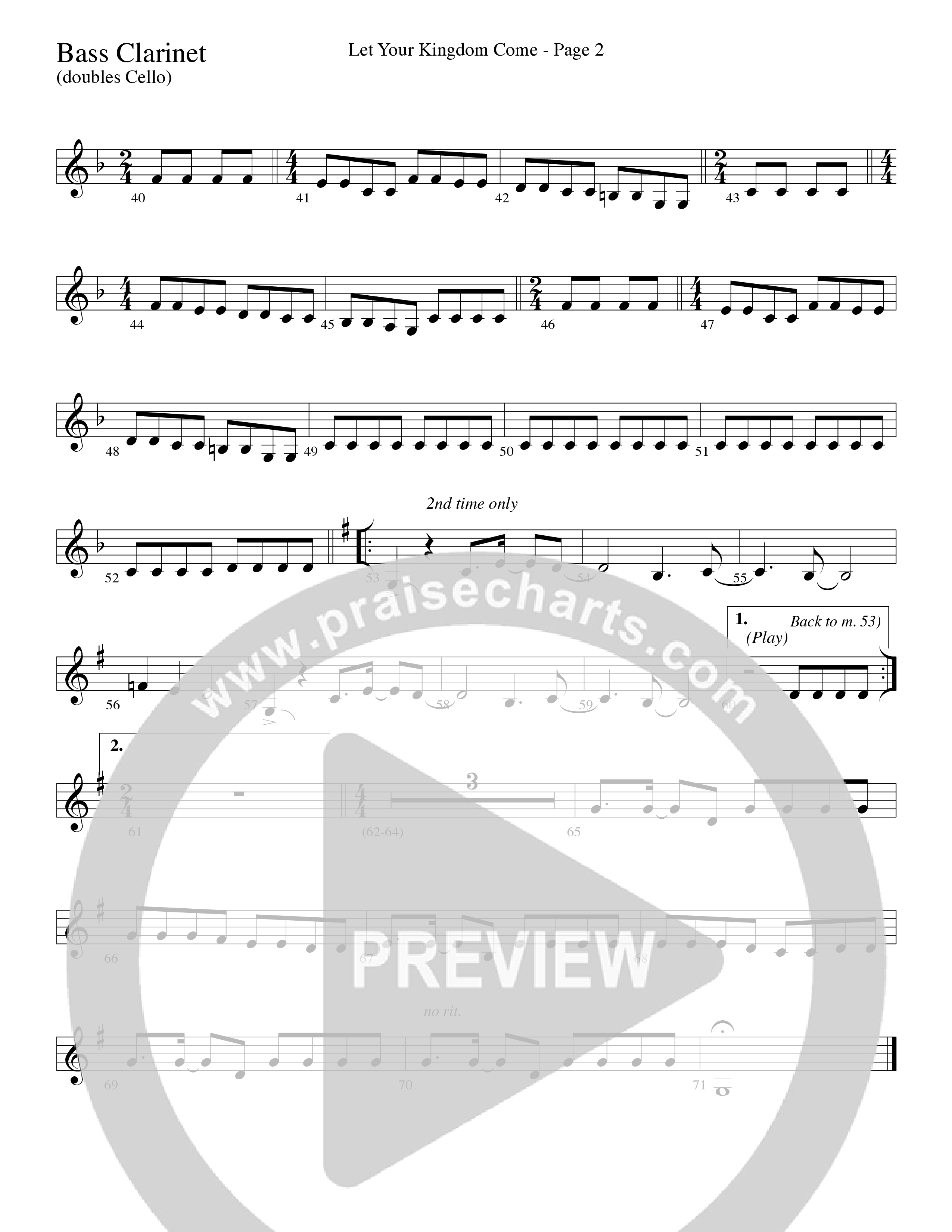 Let Your Kingdom Come (Choral Anthem SATB) Bass Clarinet (Word Music Choral / Arr. Dave Williamson)