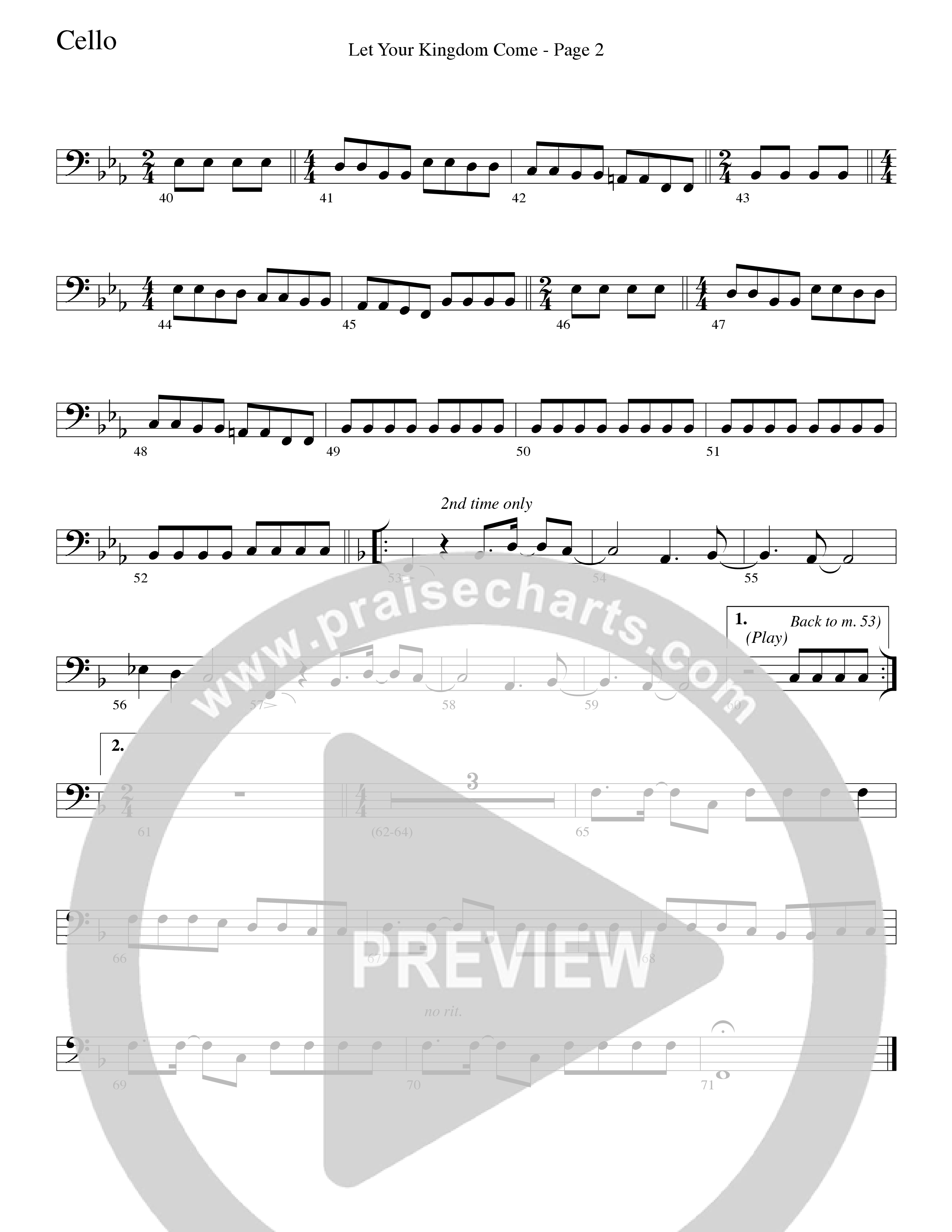 Let Your Kingdom Come (Choral Anthem SATB) Cello (Word Music Choral / Arr. Dave Williamson)