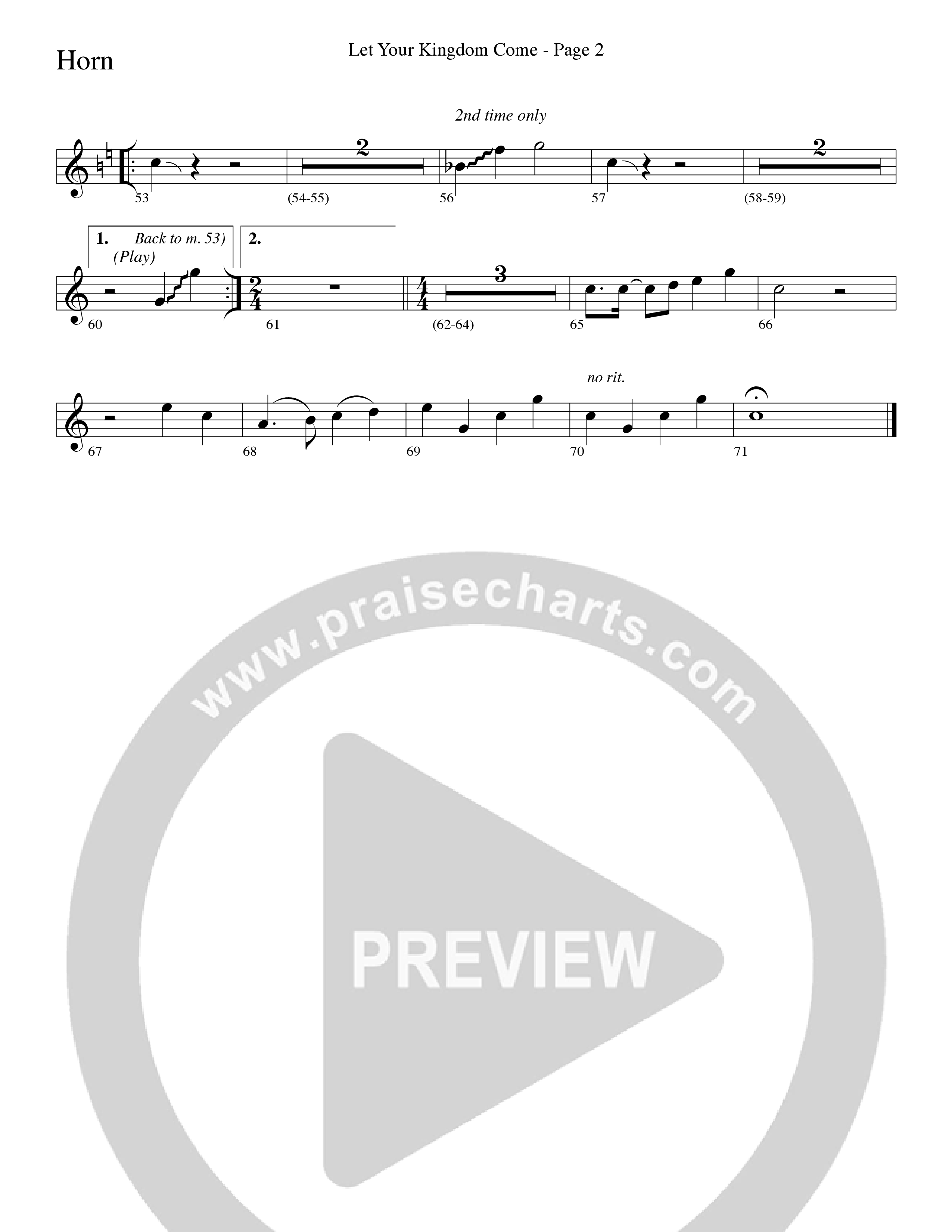 Let Your Kingdom Come (Choral Anthem SATB) French Horn 1/2 (Word Music Choral / Arr. Dave Williamson)