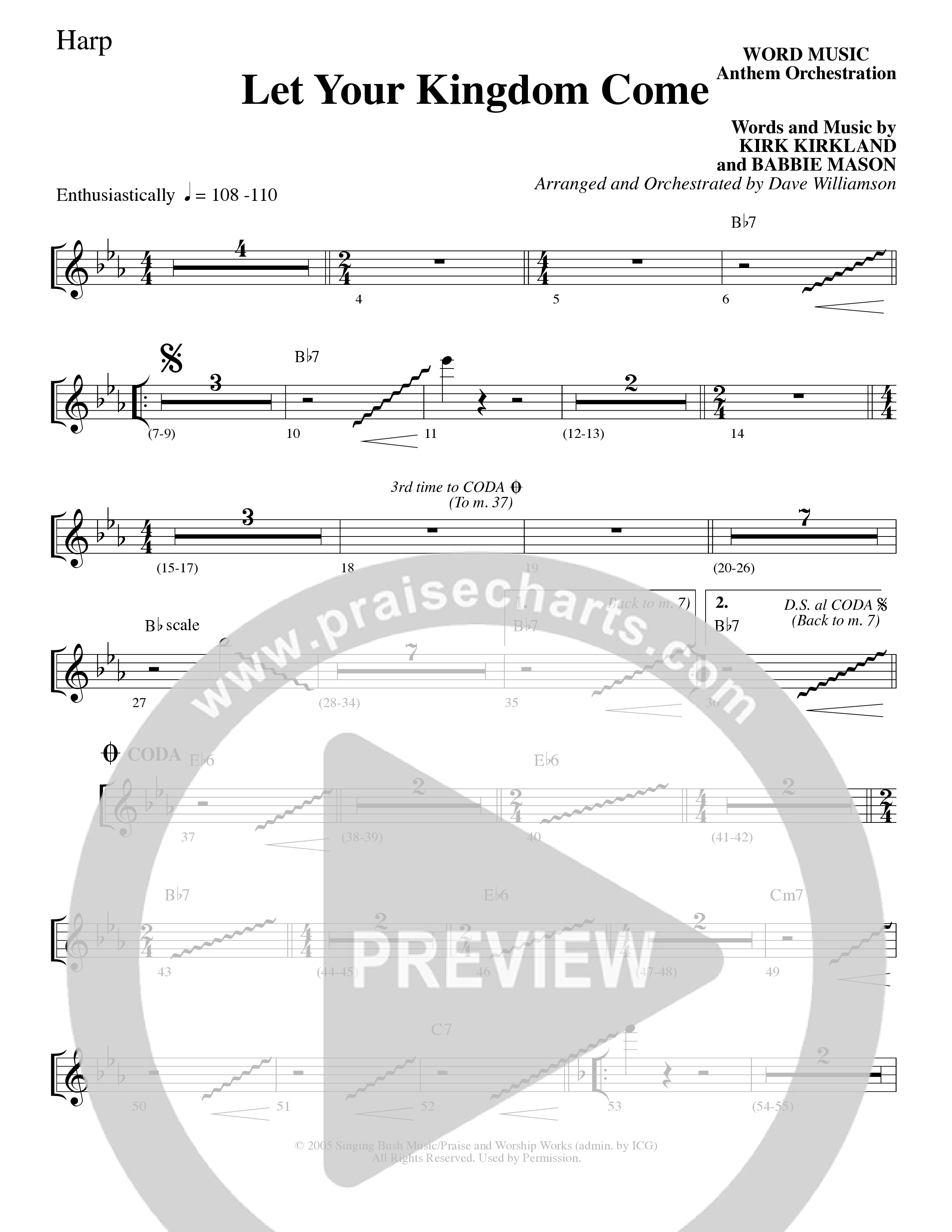 Let Your Kingdom Come (Choral Anthem SATB) Harp (Word Music Choral / Arr. Dave Williamson)