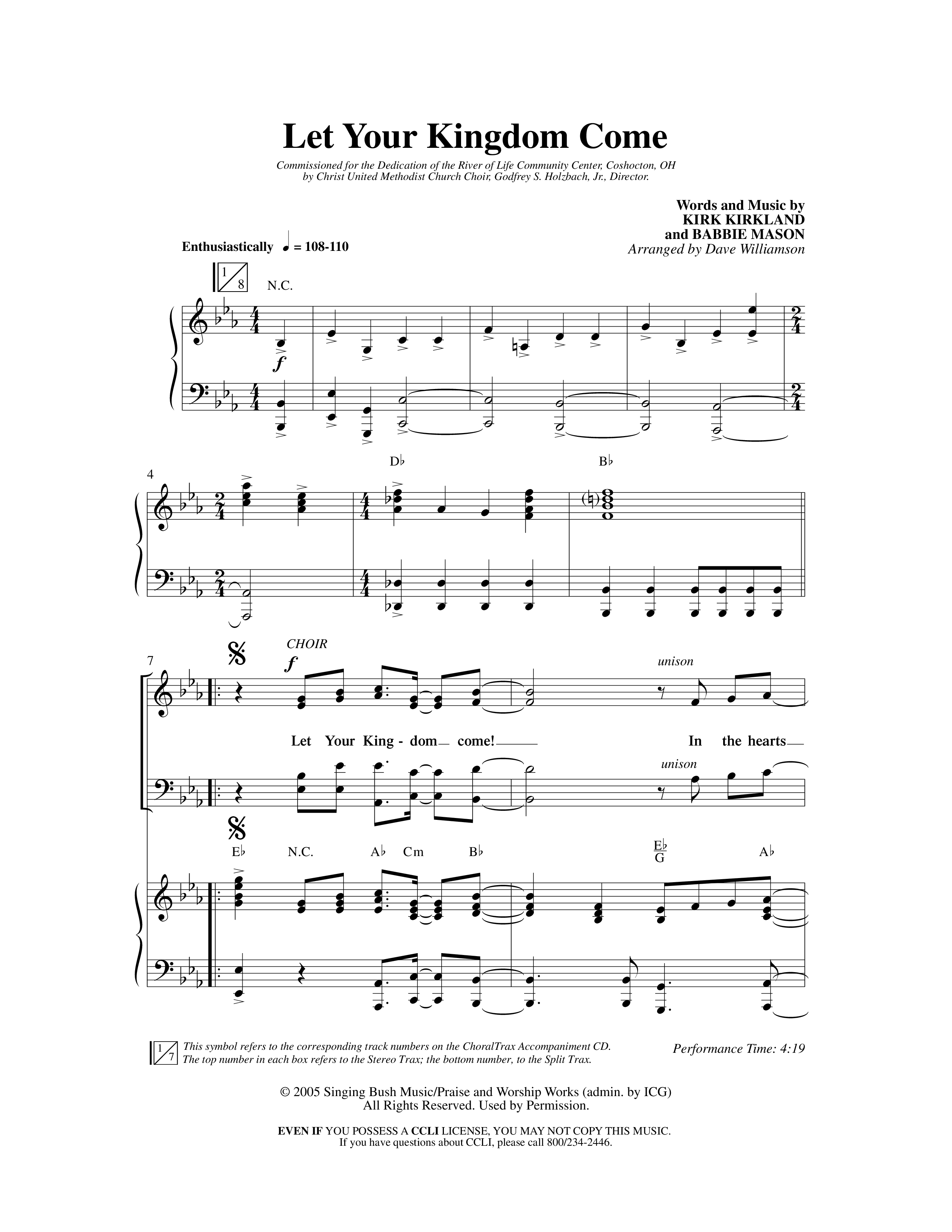 Let Your Kingdom Come (Choral Anthem SATB) Anthem (SATB/Piano) (Word Music Choral / Arr. Dave Williamson)