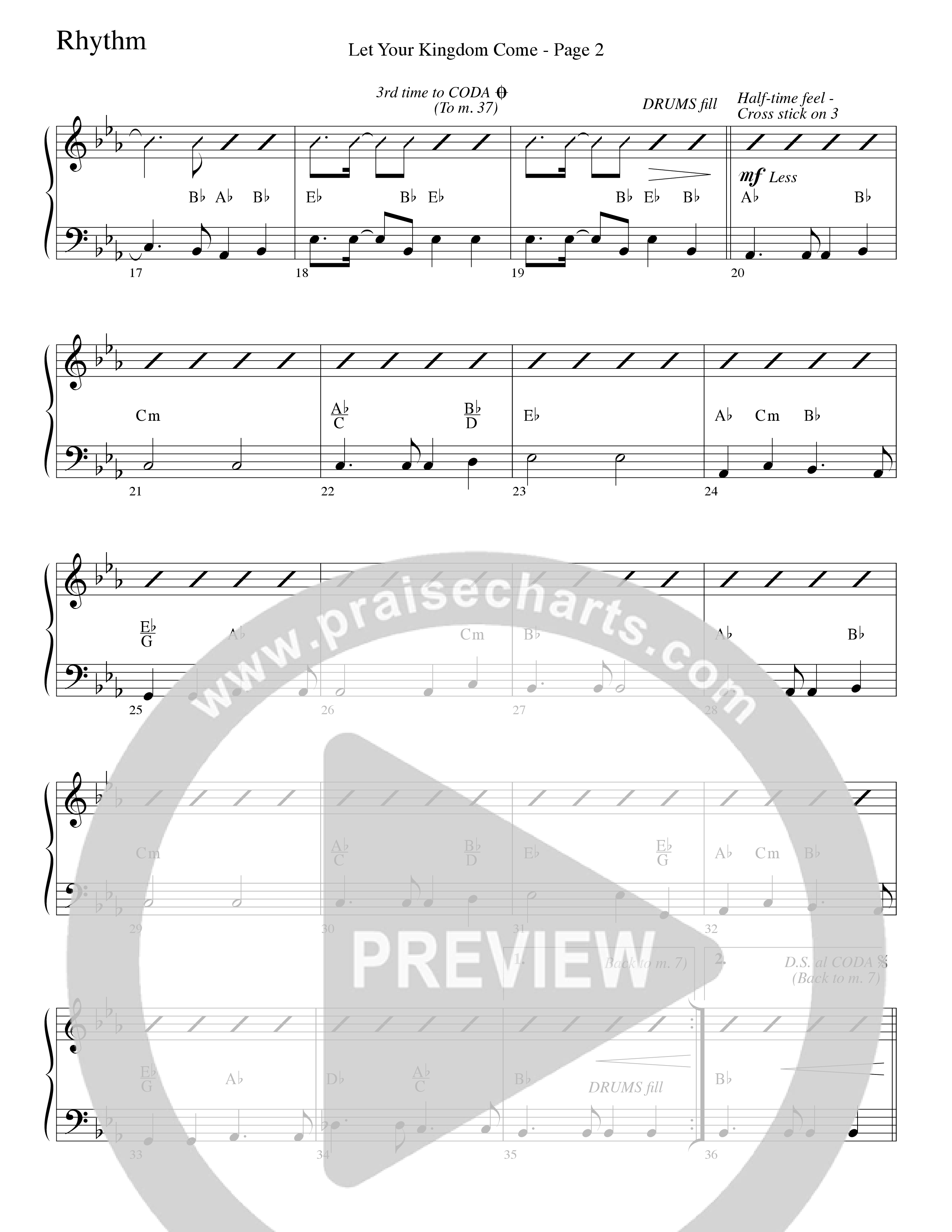 Let Your Kingdom Come (Choral Anthem SATB) Rhythm Chart (Word Music Choral / Arr. Dave Williamson)