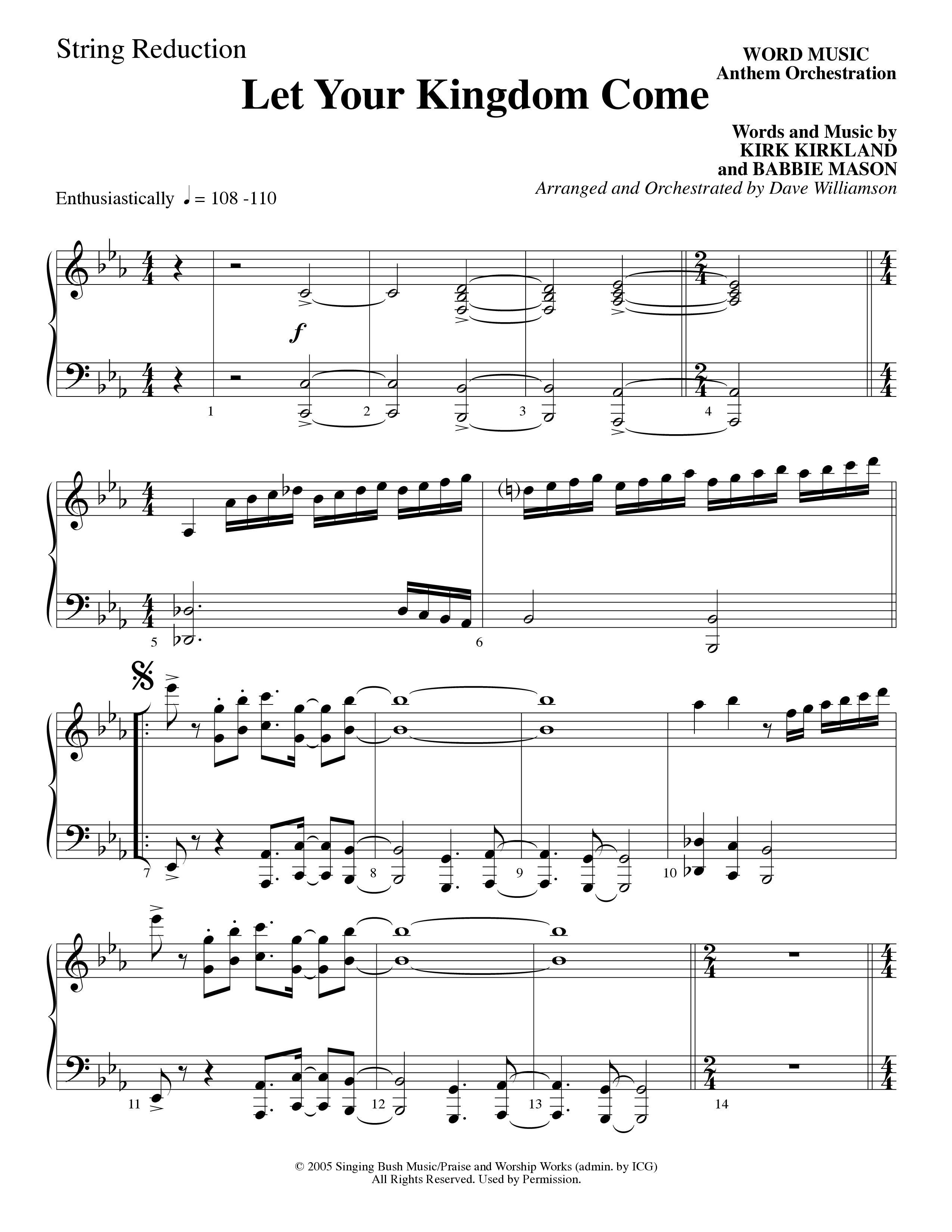 Let Your Kingdom Come (Choral Anthem SATB) String Reduction (Word Music Choral / Arr. Dave Williamson)