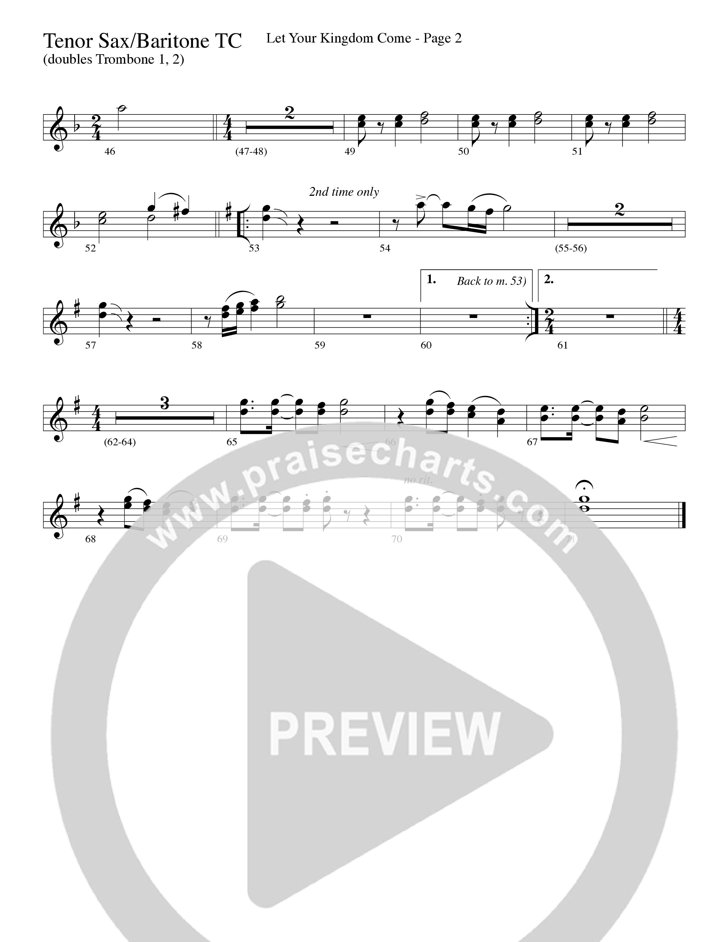 Let Your Kingdom Come (Choral Anthem SATB) Tenor Sax/Baritone T.C. (Word Music Choral / Arr. Dave Williamson)