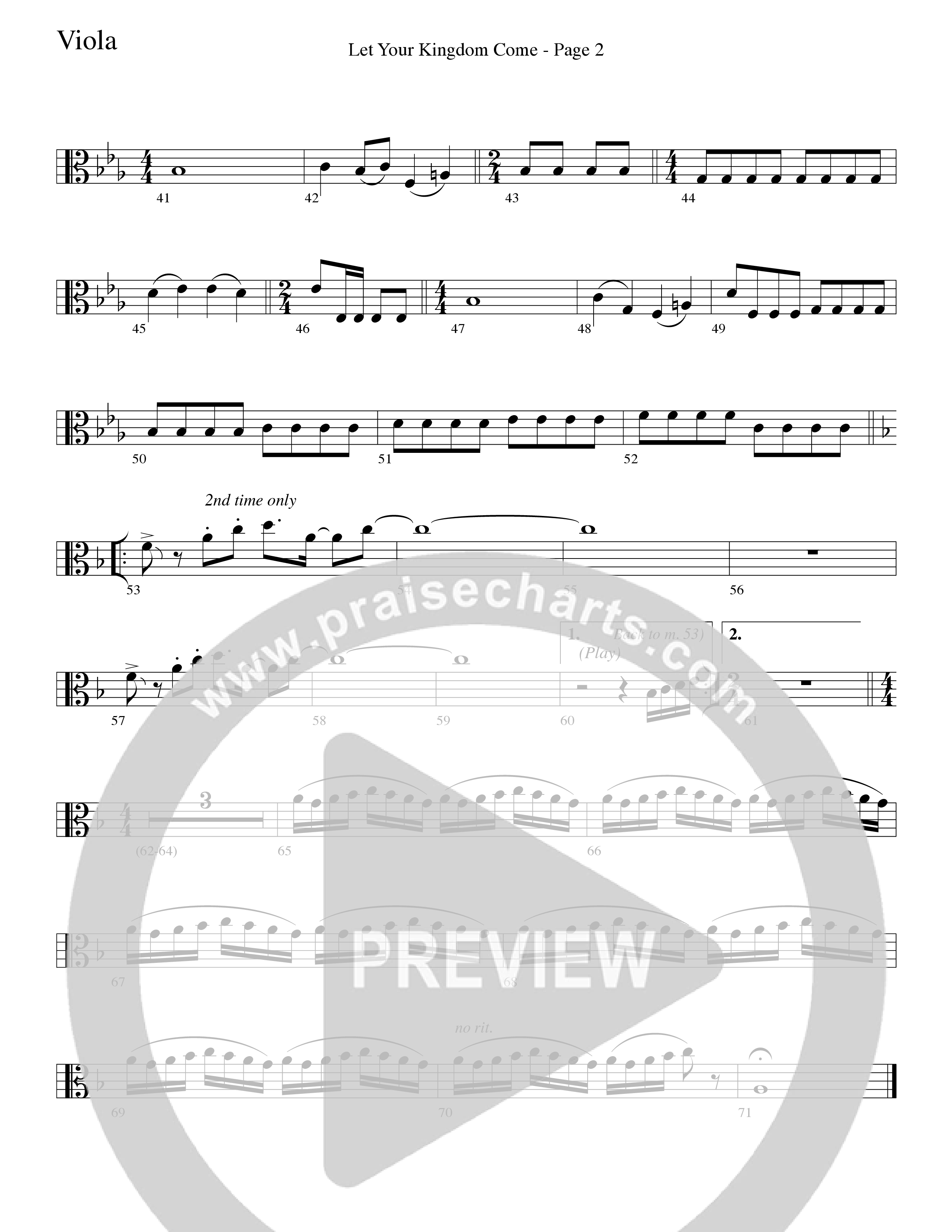 Let Your Kingdom Come (Choral Anthem SATB) Viola (Word Music Choral / Arr. Dave Williamson)