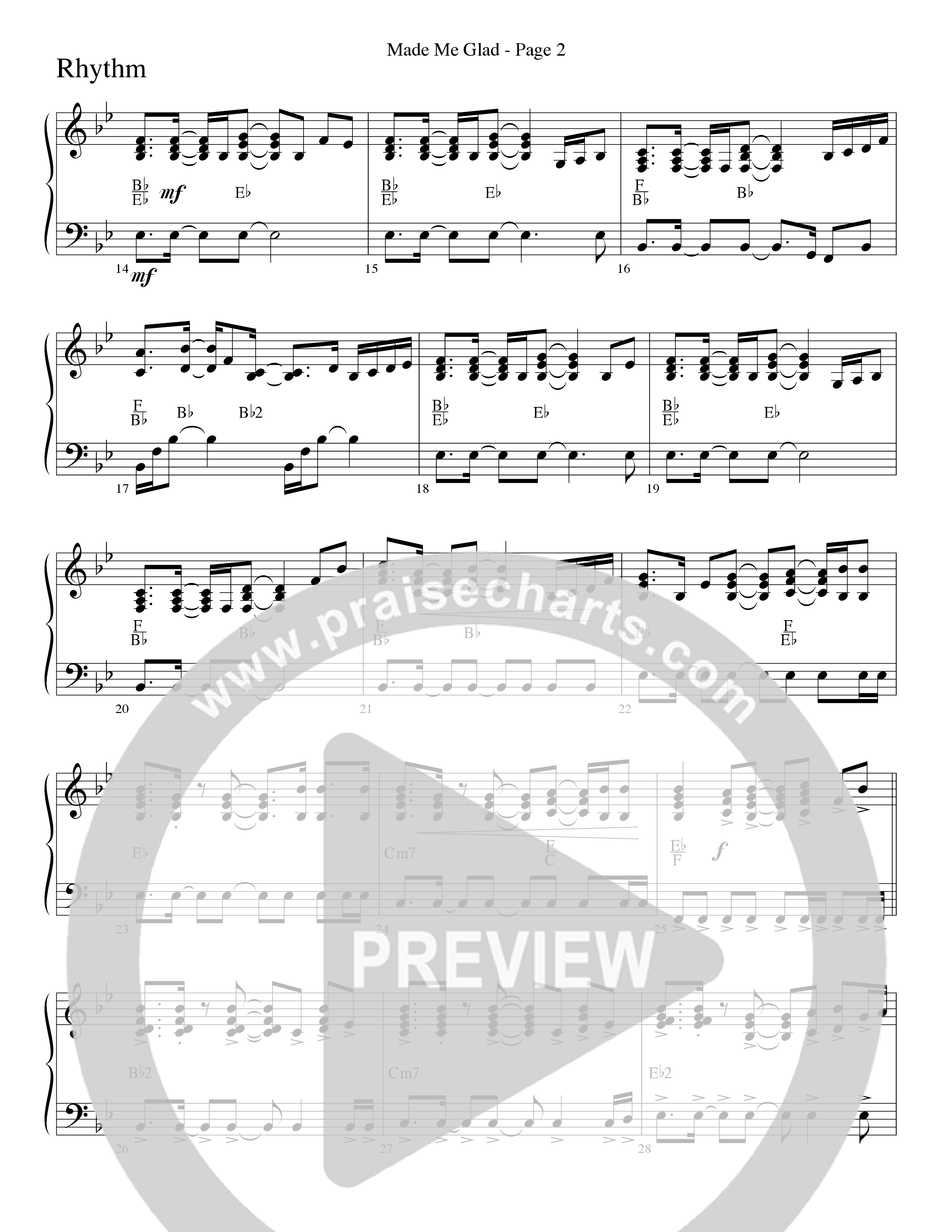 Made Me Glad (Choral Anthem SATB) Rhythm Chart (Word Music Choral / Arr. Gary Rhodes / Orch. Don Marsh)