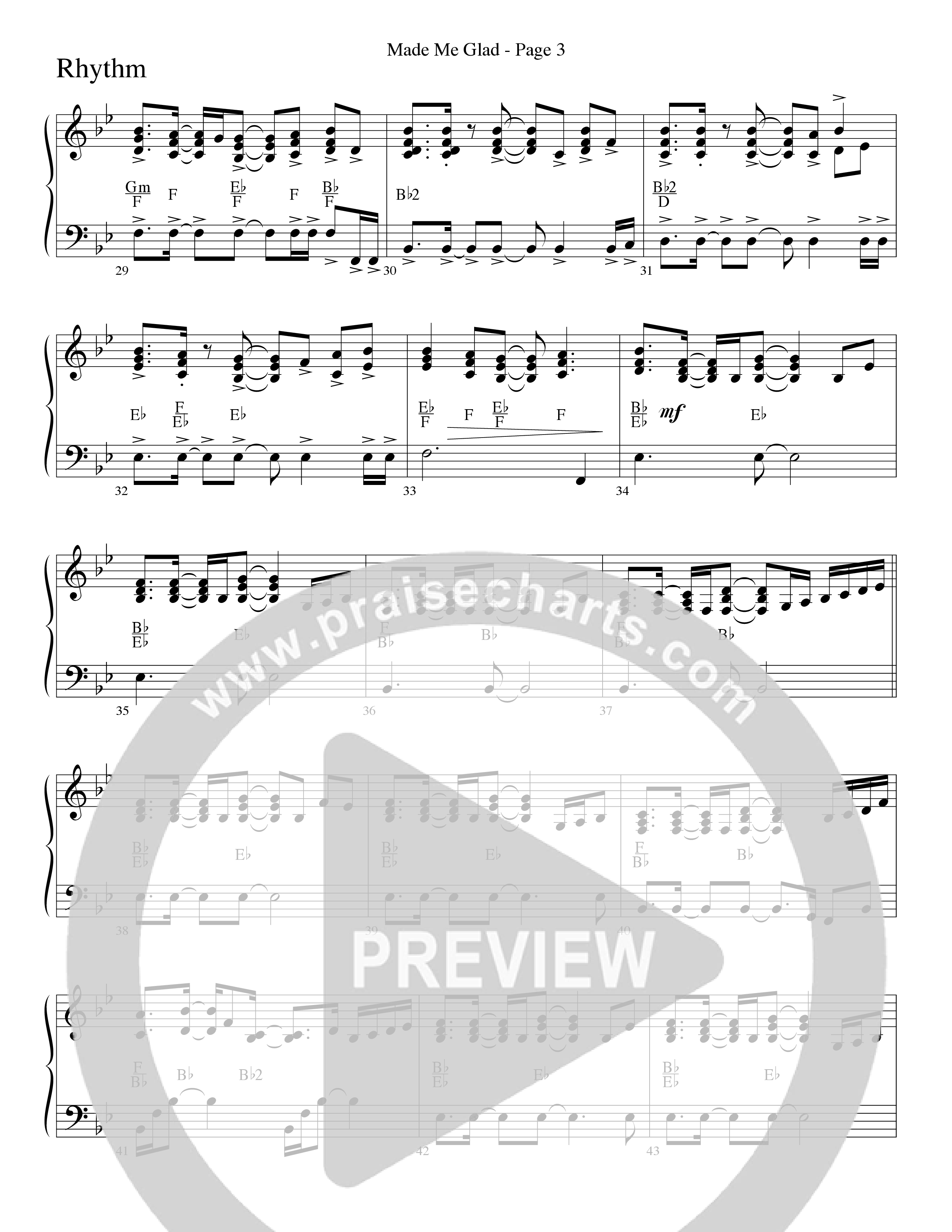 Made Me Glad (Choral Anthem SATB) Rhythm Chart (Word Music Choral / Arr. Gary Rhodes / Orch. Don Marsh)