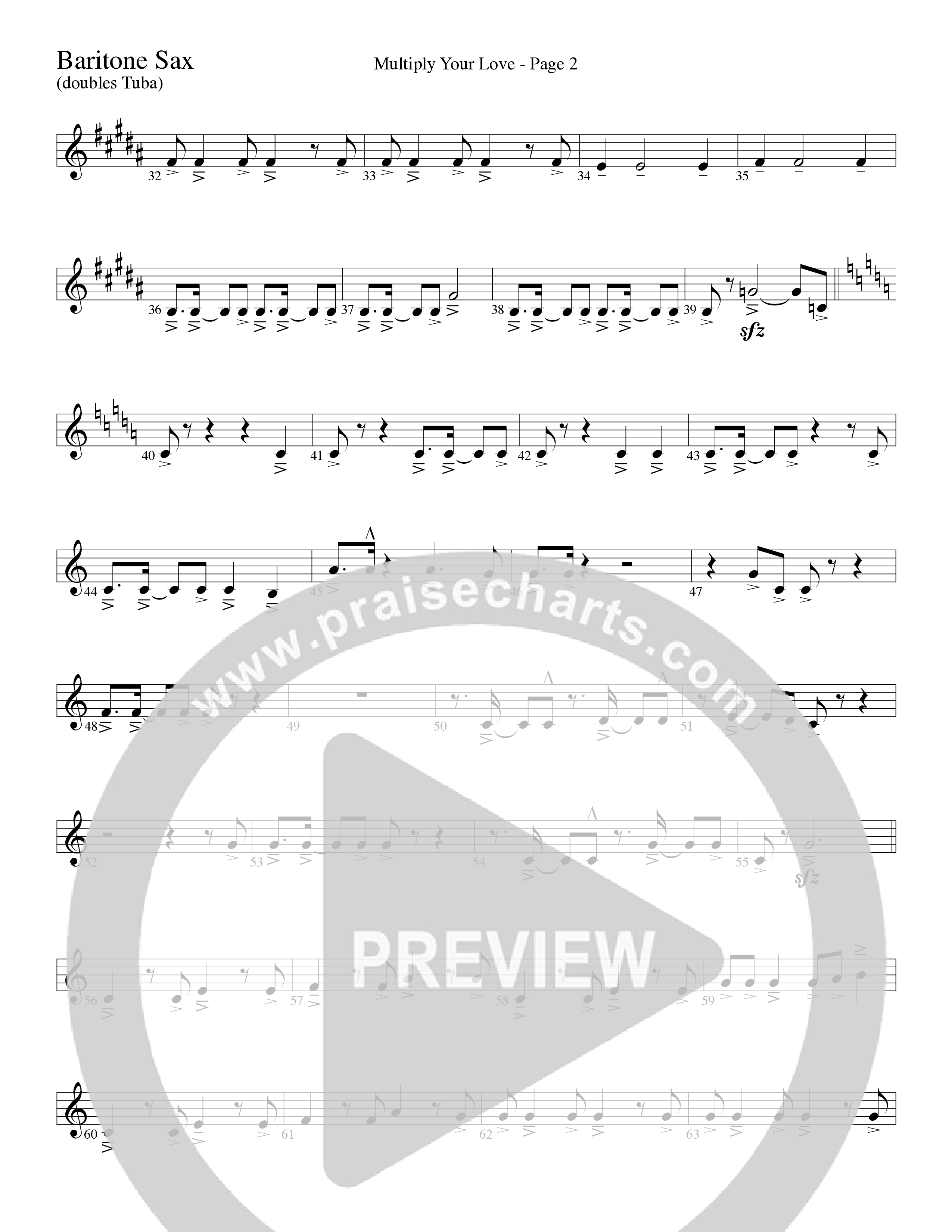 Multiply Your Love (Choral Anthem SATB) Bari Sax (Word Music Choral / Arr. David Clydesdale)