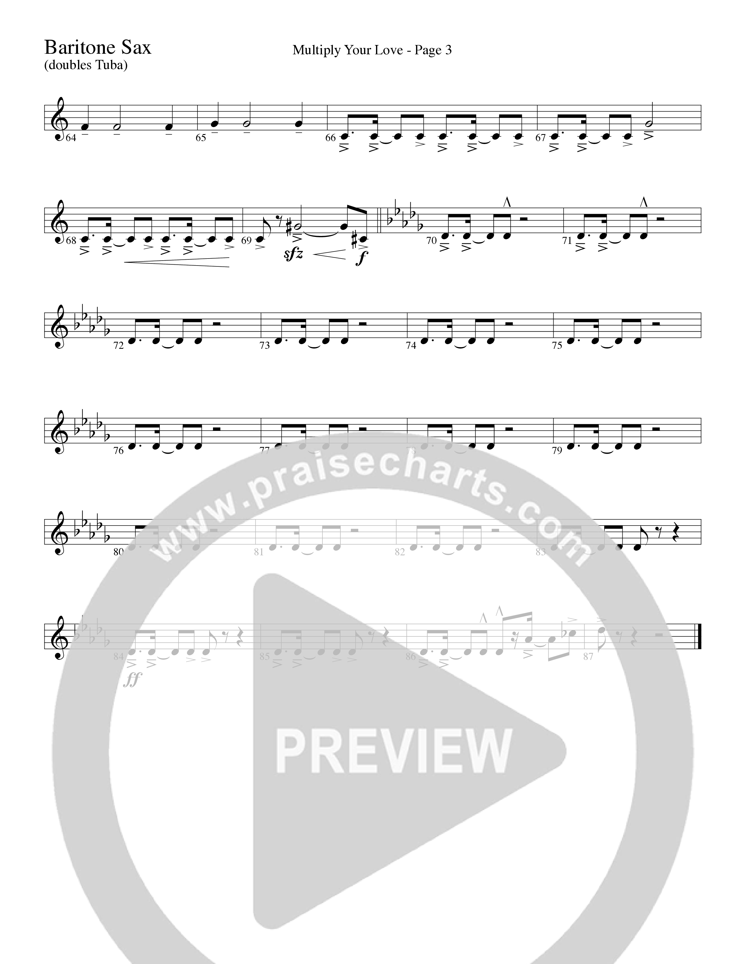 Multiply Your Love (Choral Anthem SATB) Bari Sax (Word Music Choral / Arr. David Clydesdale)