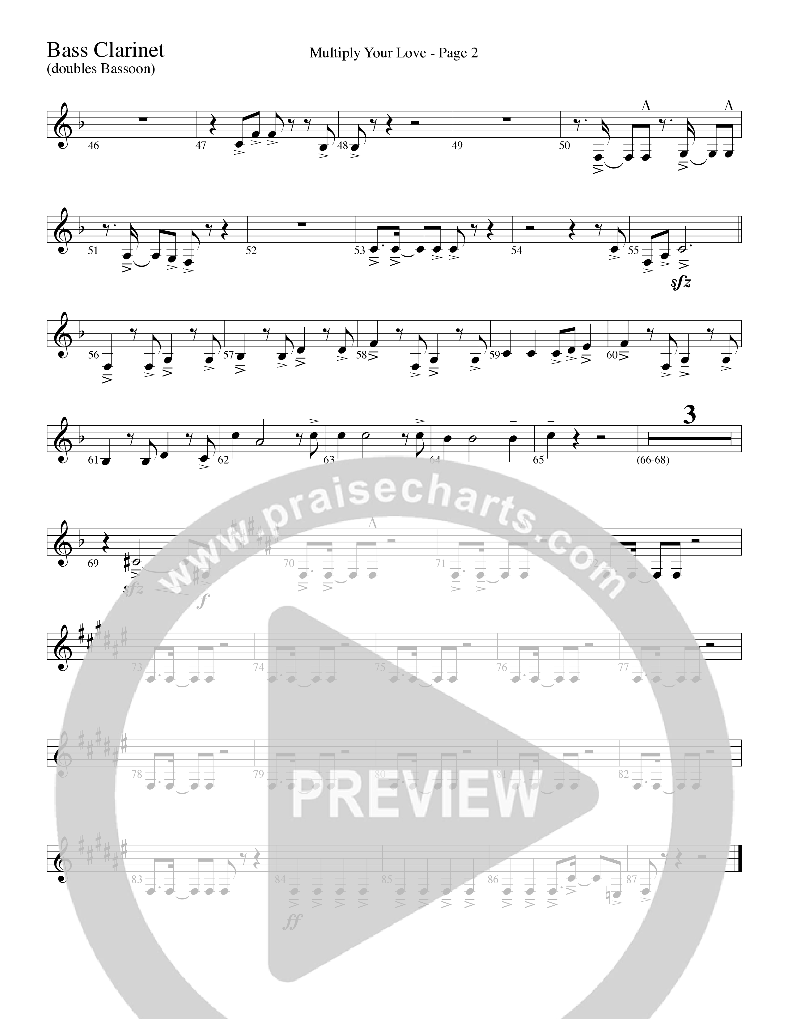 Multiply Your Love (Choral Anthem SATB) Bass Clarinet (Word Music Choral / Arr. David Clydesdale)