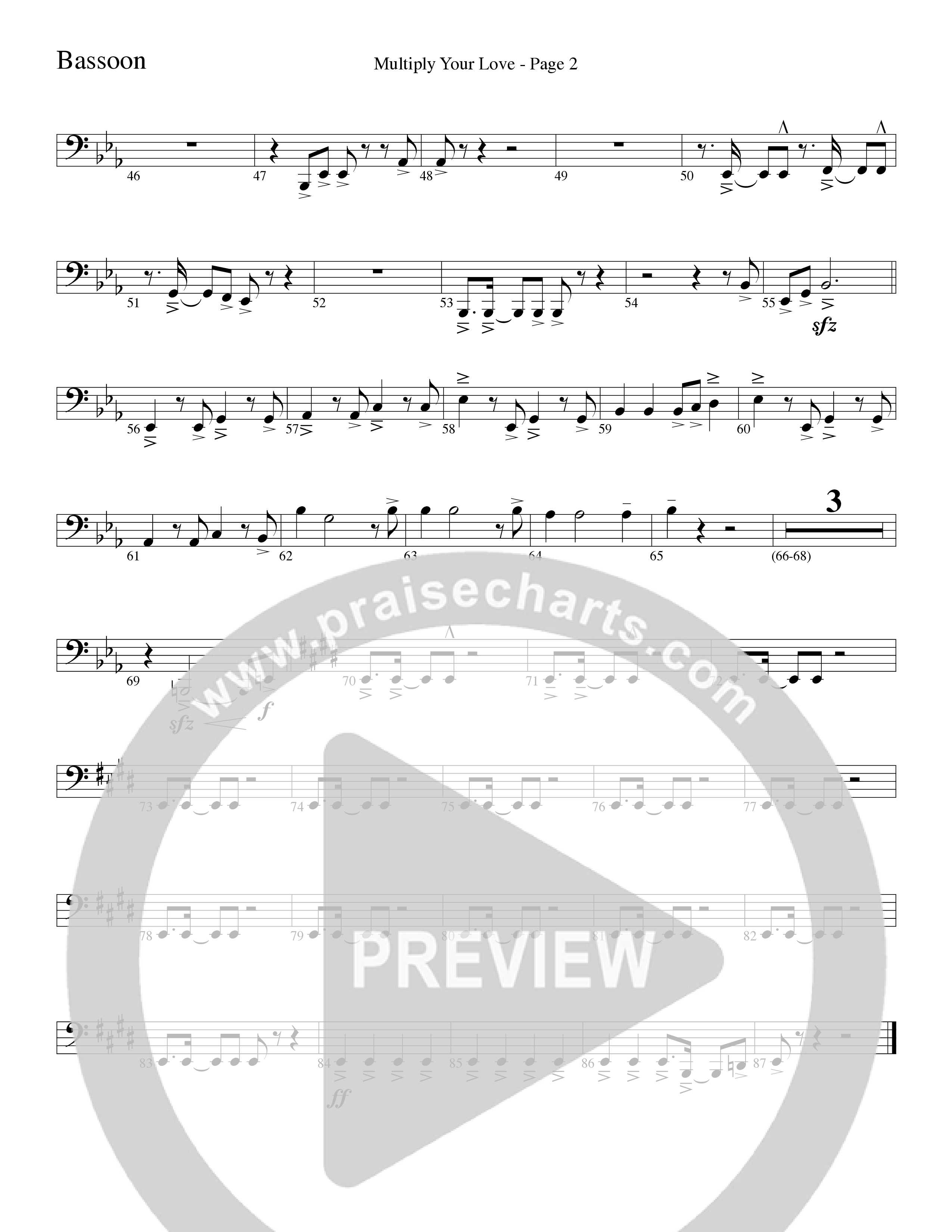 Multiply Your Love (Choral Anthem SATB) Bassoon (Word Music Choral / Arr. David Clydesdale)