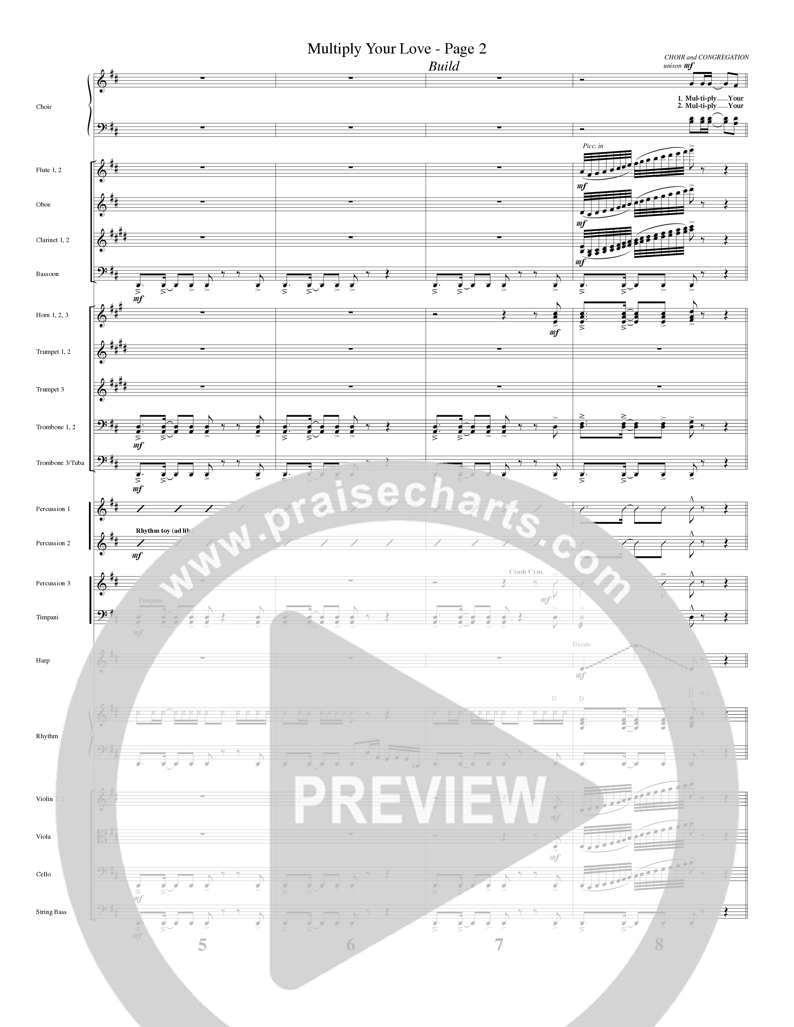 Multiply Your Love (Choral Anthem SATB) Orchestration (Word Music Choral / Arr. David Clydesdale)