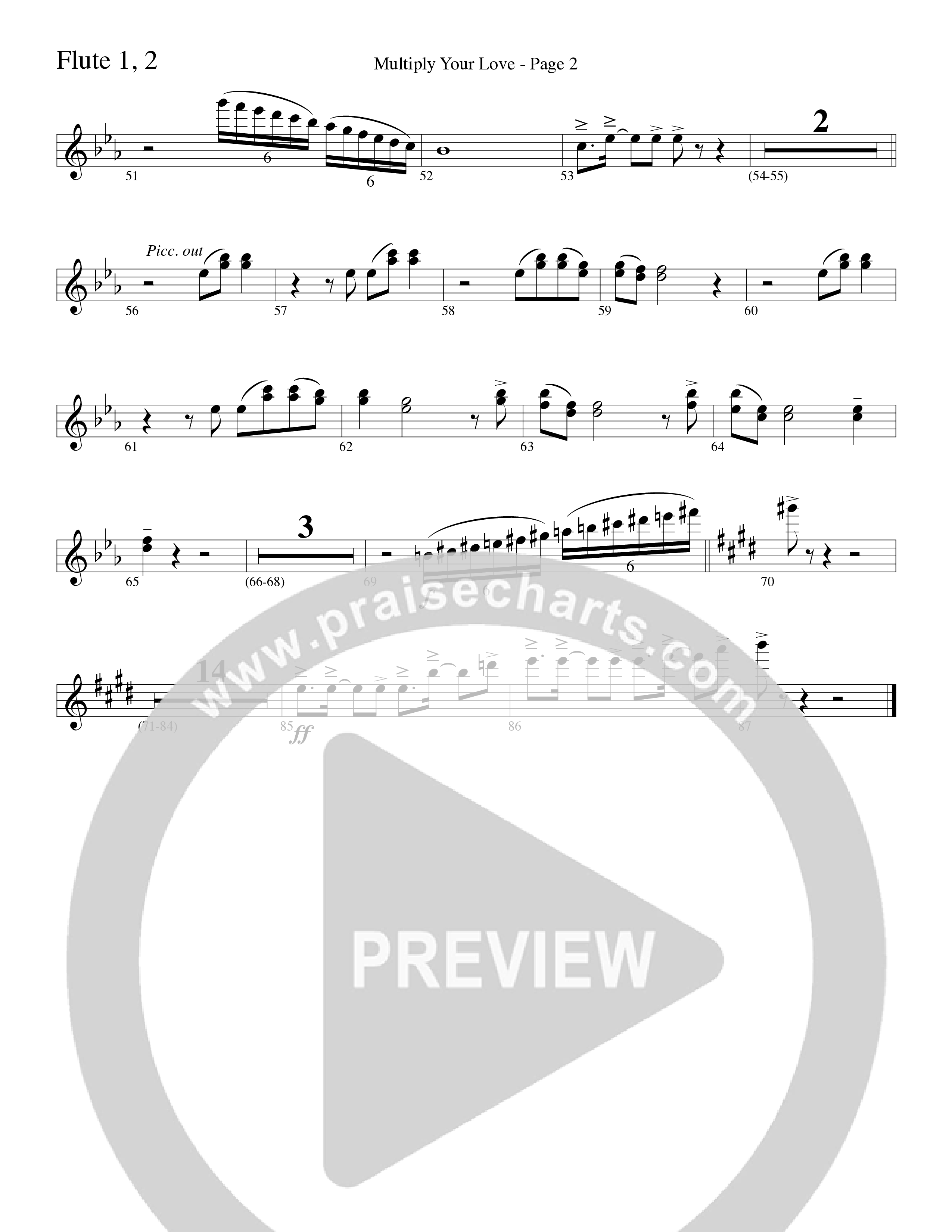 Multiply Your Love (Choral Anthem SATB) Flute 1/2 (Word Music Choral / Arr. David Clydesdale)