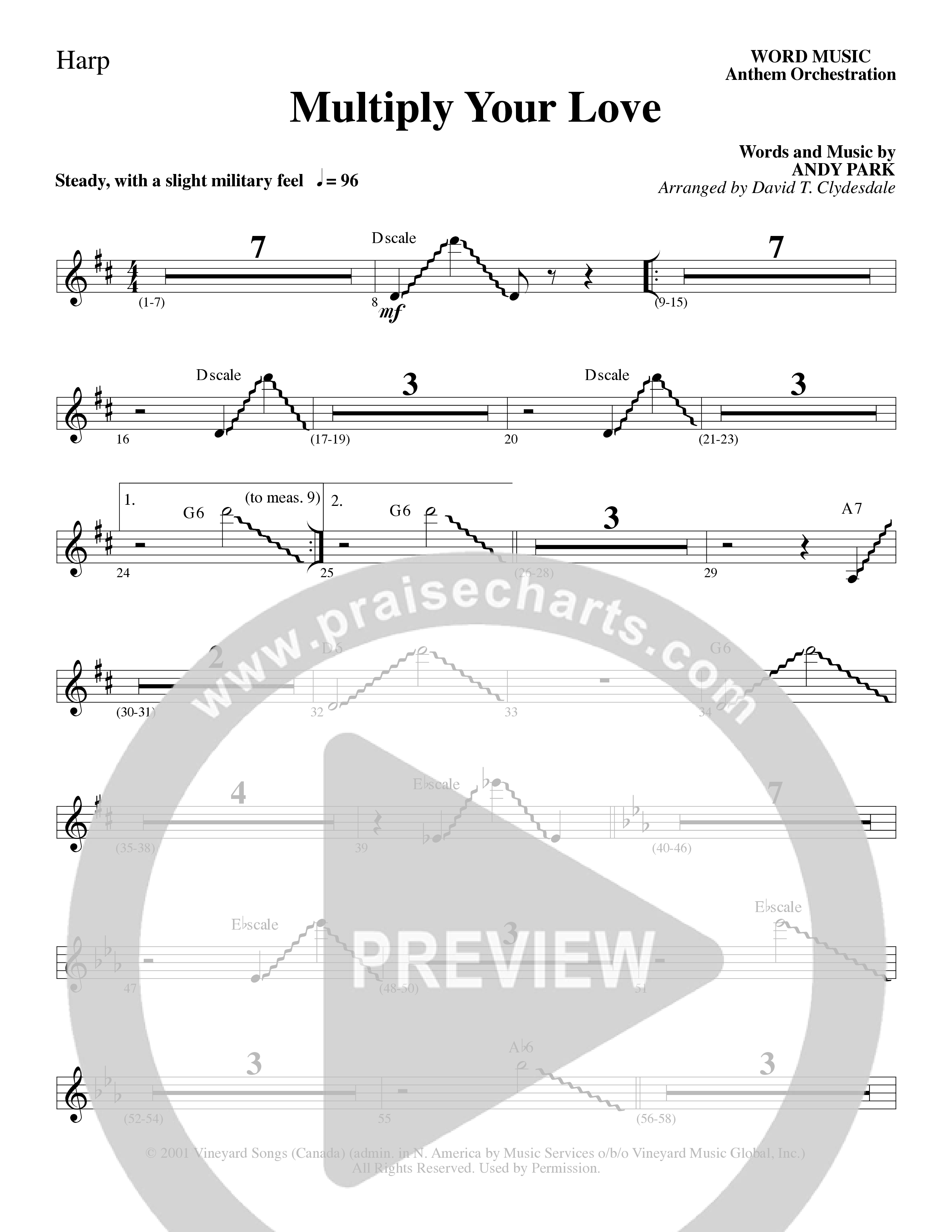 Multiply Your Love (Choral Anthem SATB) Harp (Word Music Choral / Arr. David Clydesdale)