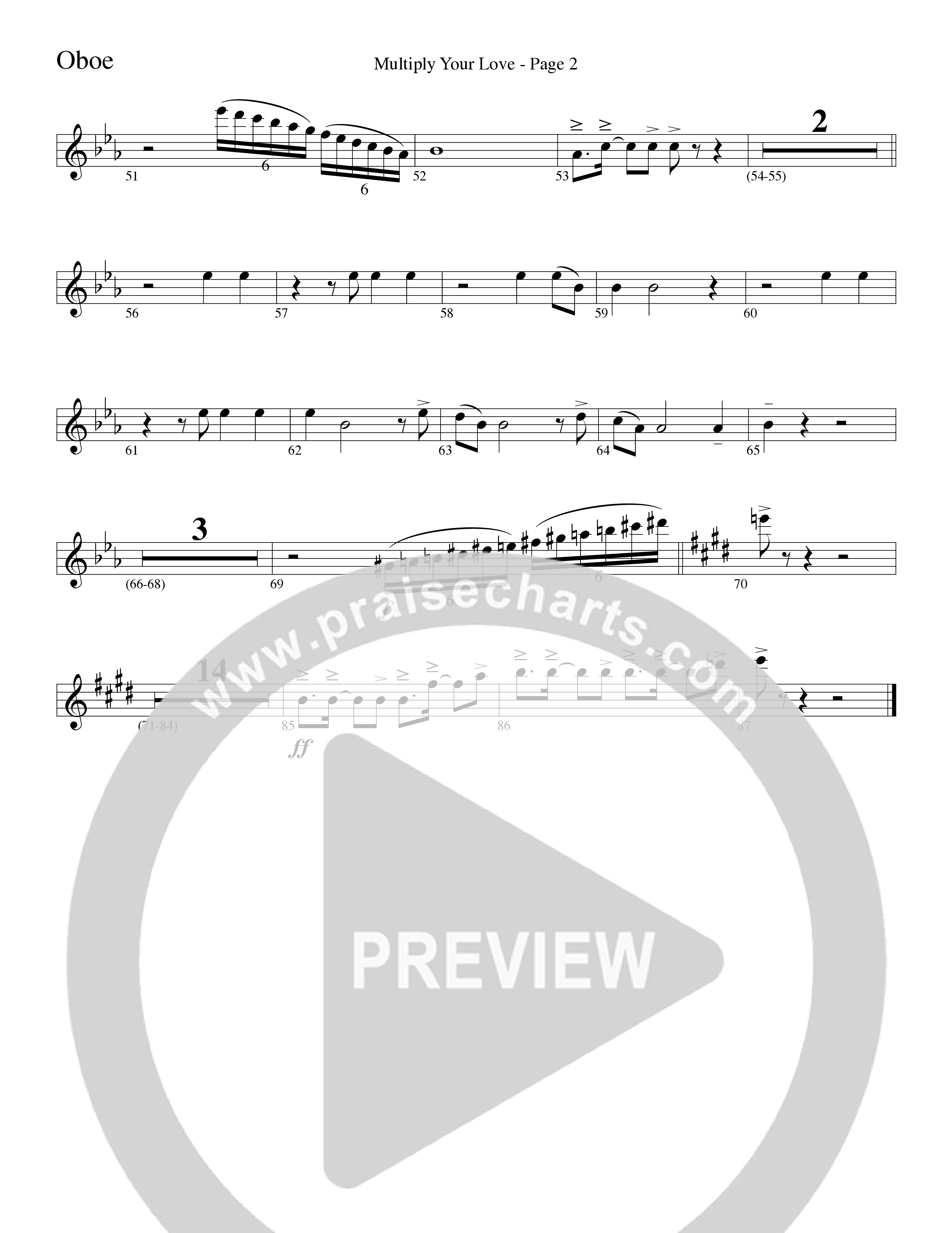 Multiply Your Love (Choral Anthem SATB) Oboe (Word Music Choral / Arr. David Clydesdale)