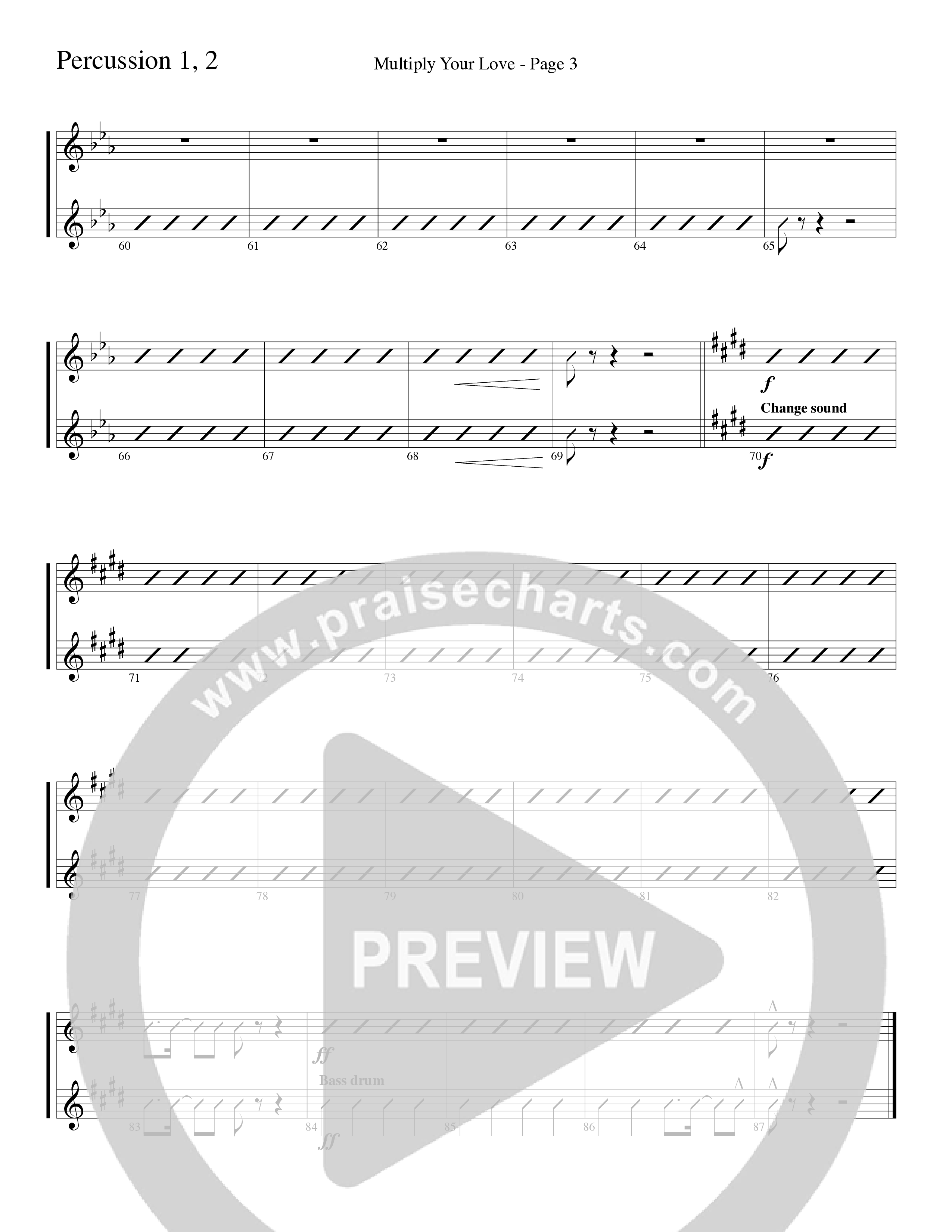 Multiply Your Love (Choral Anthem SATB) Percussion (Word Music Choral / Arr. David Clydesdale)