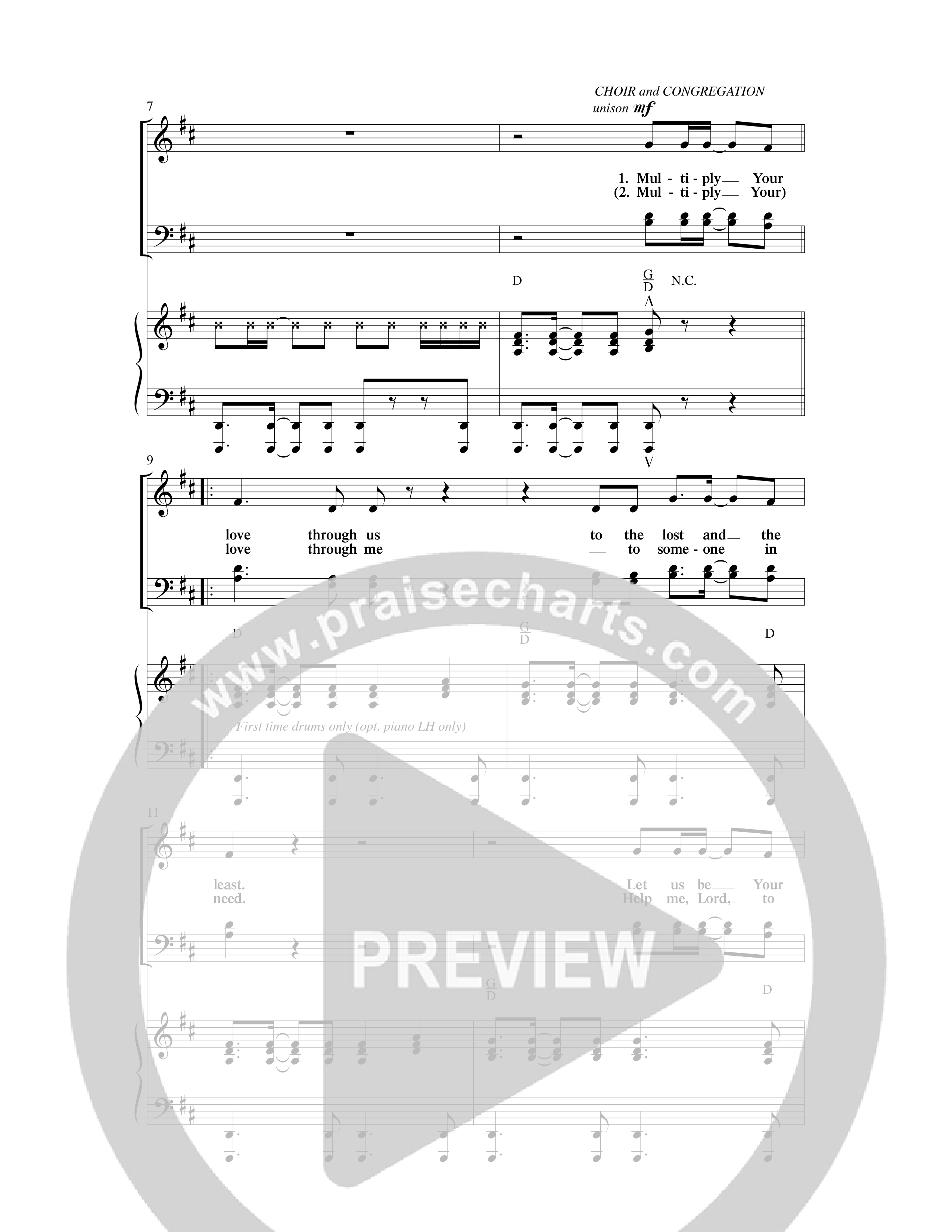 Multiply Your Love (Choral Anthem SATB) Anthem (SATB/Piano) (Word Music Choral / Arr. David Clydesdale)