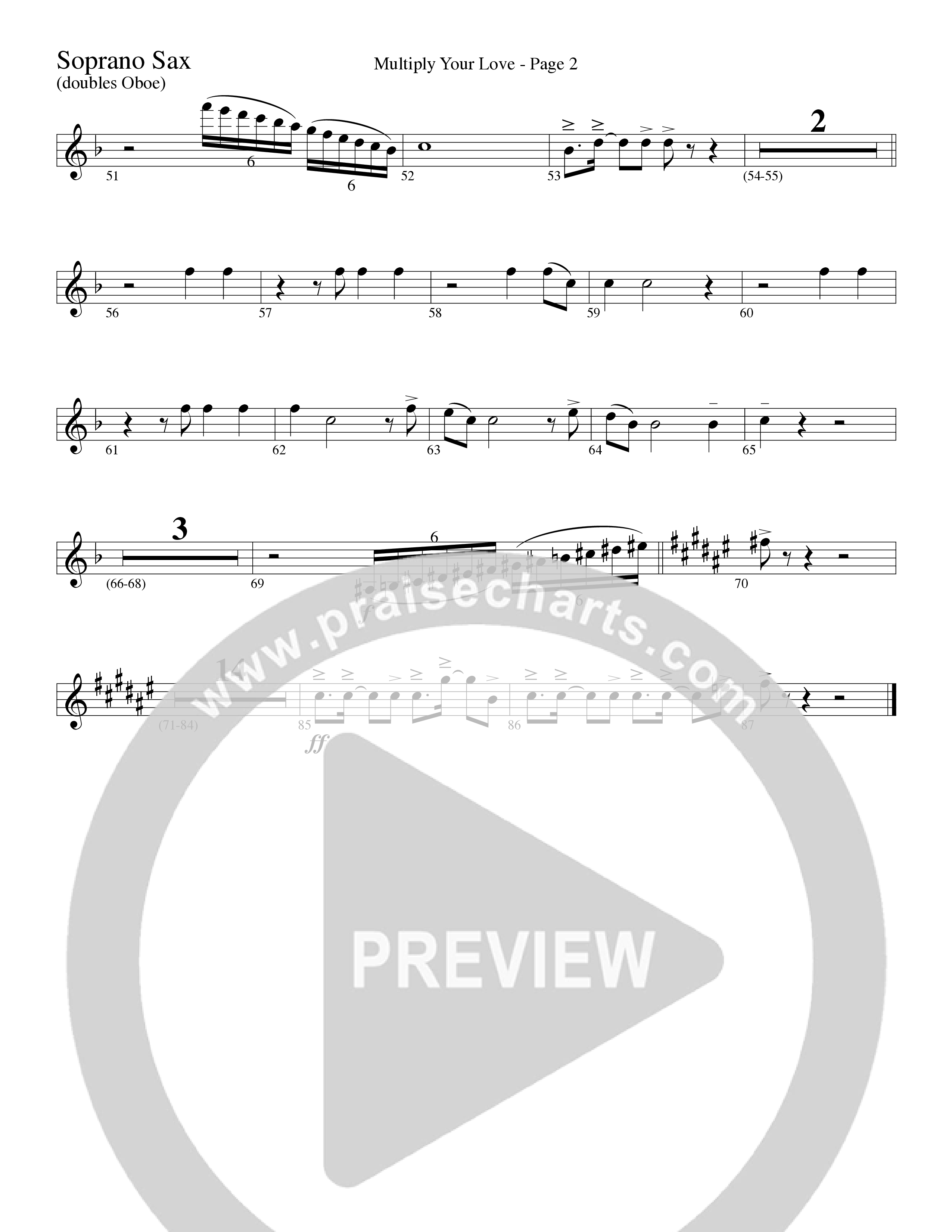Multiply Your Love (Choral Anthem SATB) Soprano Sax (Word Music Choral / Arr. David Clydesdale)