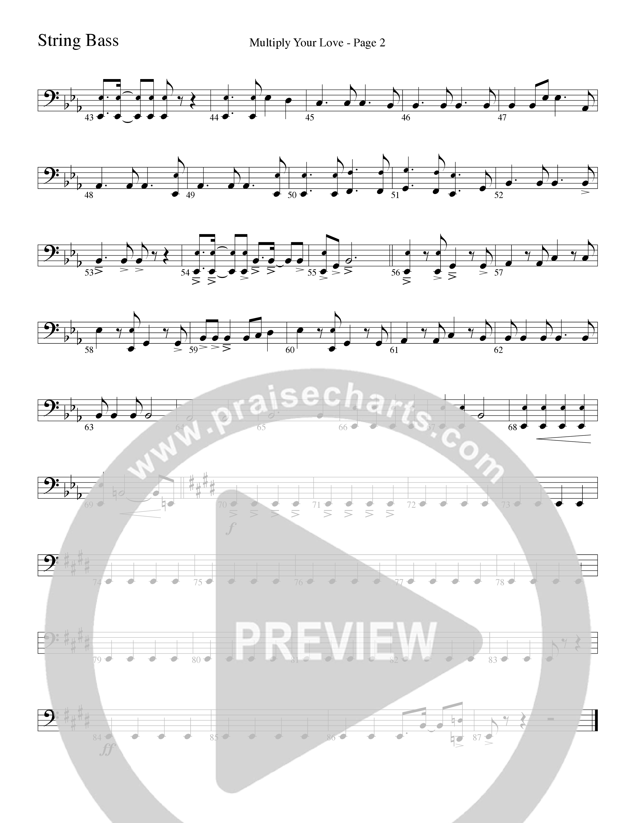 Multiply Your Love (Choral Anthem SATB) String Bass (Word Music Choral / Arr. David Clydesdale)