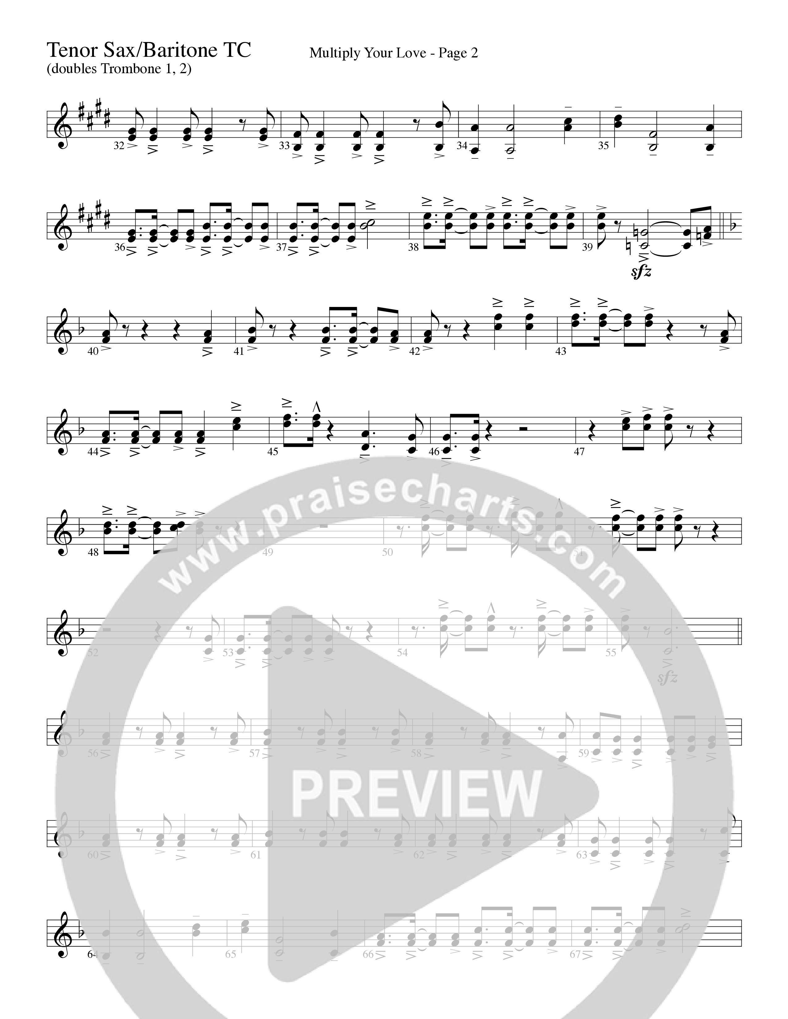 Multiply Your Love (Choral Anthem SATB) Tenor Sax/Baritone T.C. (Word Music Choral / Arr. David Clydesdale)