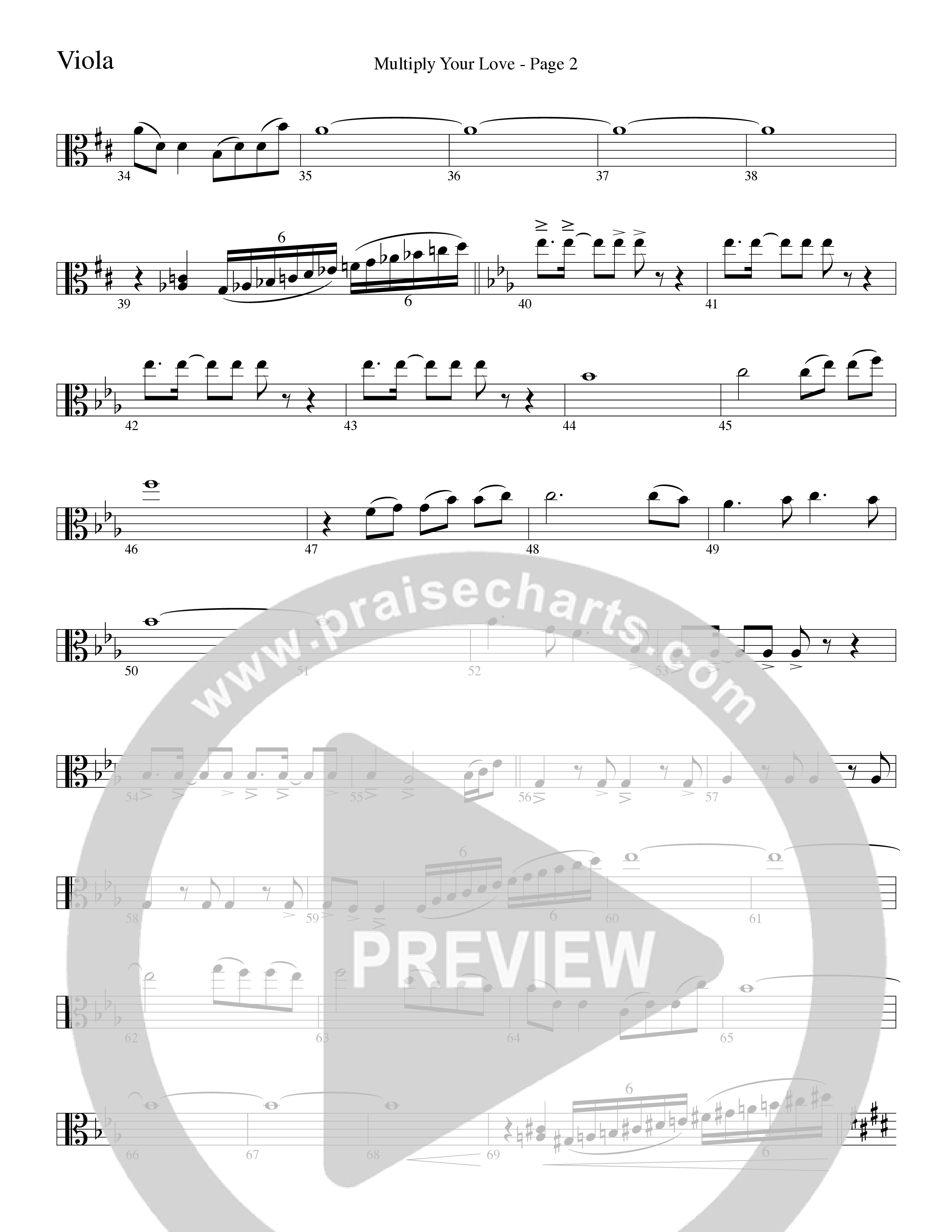 Multiply Your Love (Choral Anthem SATB) Viola (Word Music Choral / Arr. David Clydesdale)